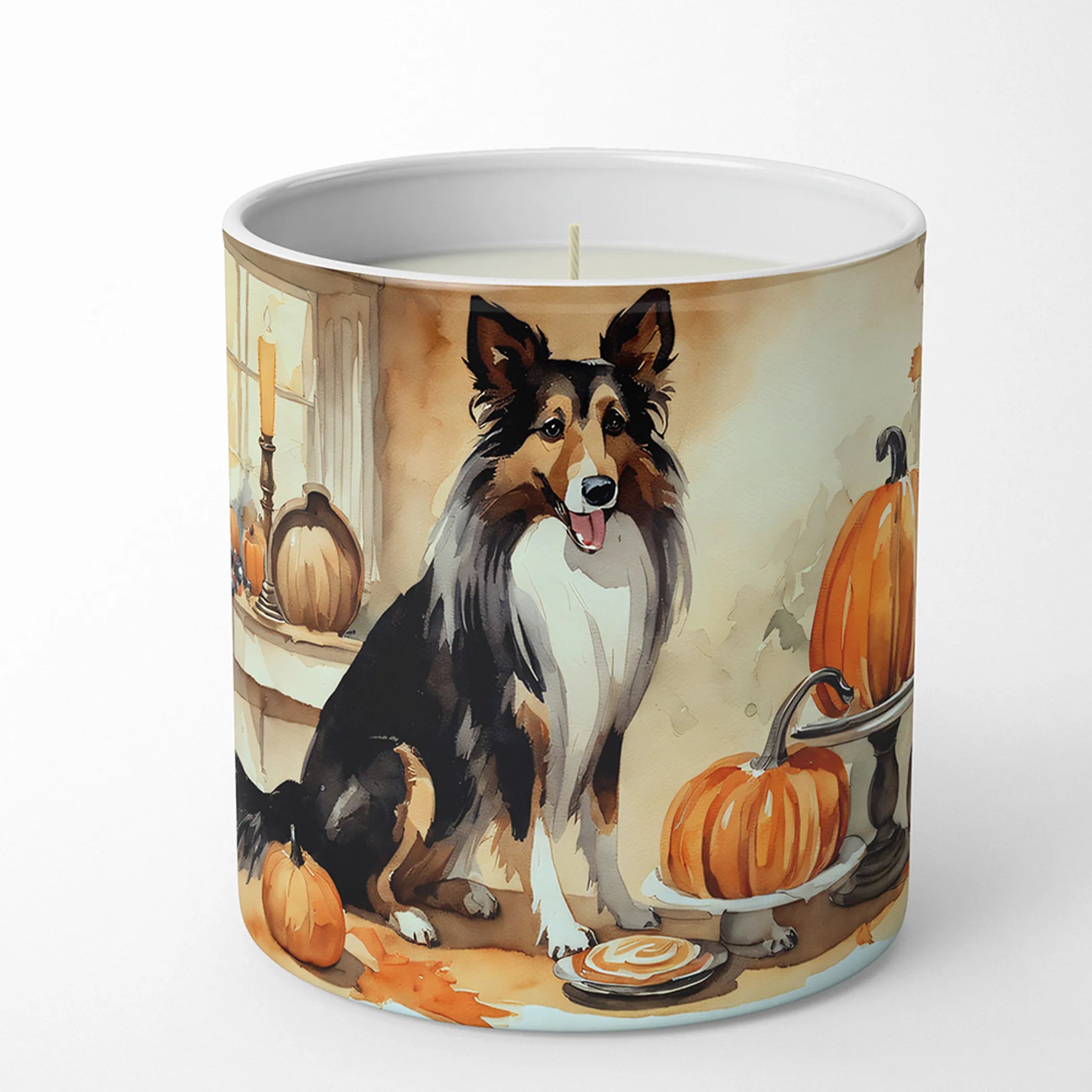 Fall Kitchen Pumpkin Pie Decorative Soy Candle - Size: 10 OZ | Pack Of: 1 | Collection name: Fall kitchen pumpkin pie