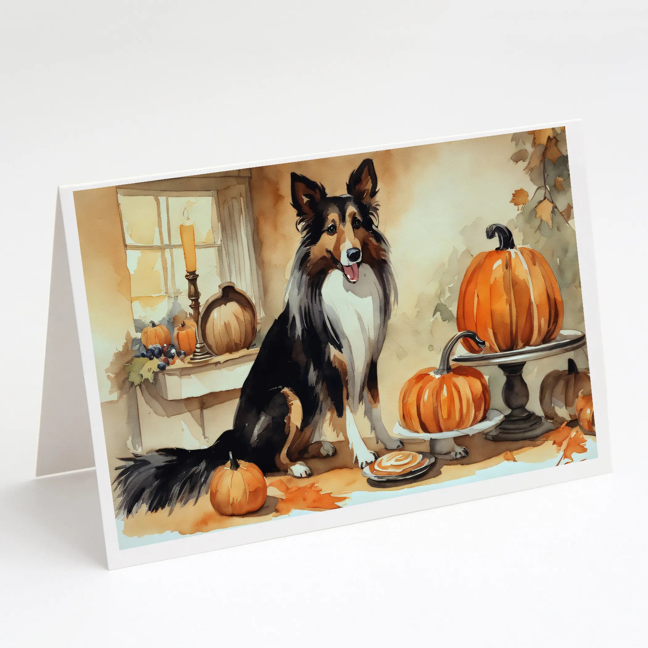 Fall Kitchen Pumpkin Pie Greeting Cards  - Size: 5X7 | Pack Of: 1 | Collection name: Fall kitchen pumpkin pie