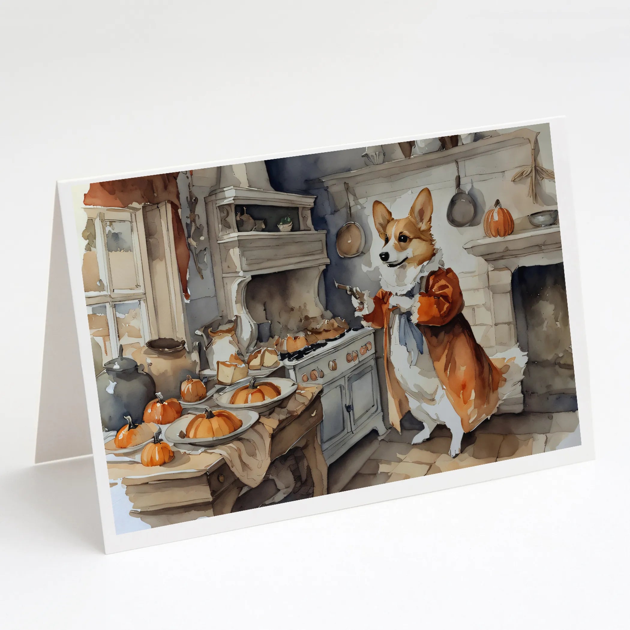 Fall Kitchen Pumpkin Pie Greeting Cards  - Size: 5X7 | Pack Of: 1 | Collection name: Fall kitchen pumpkin pie