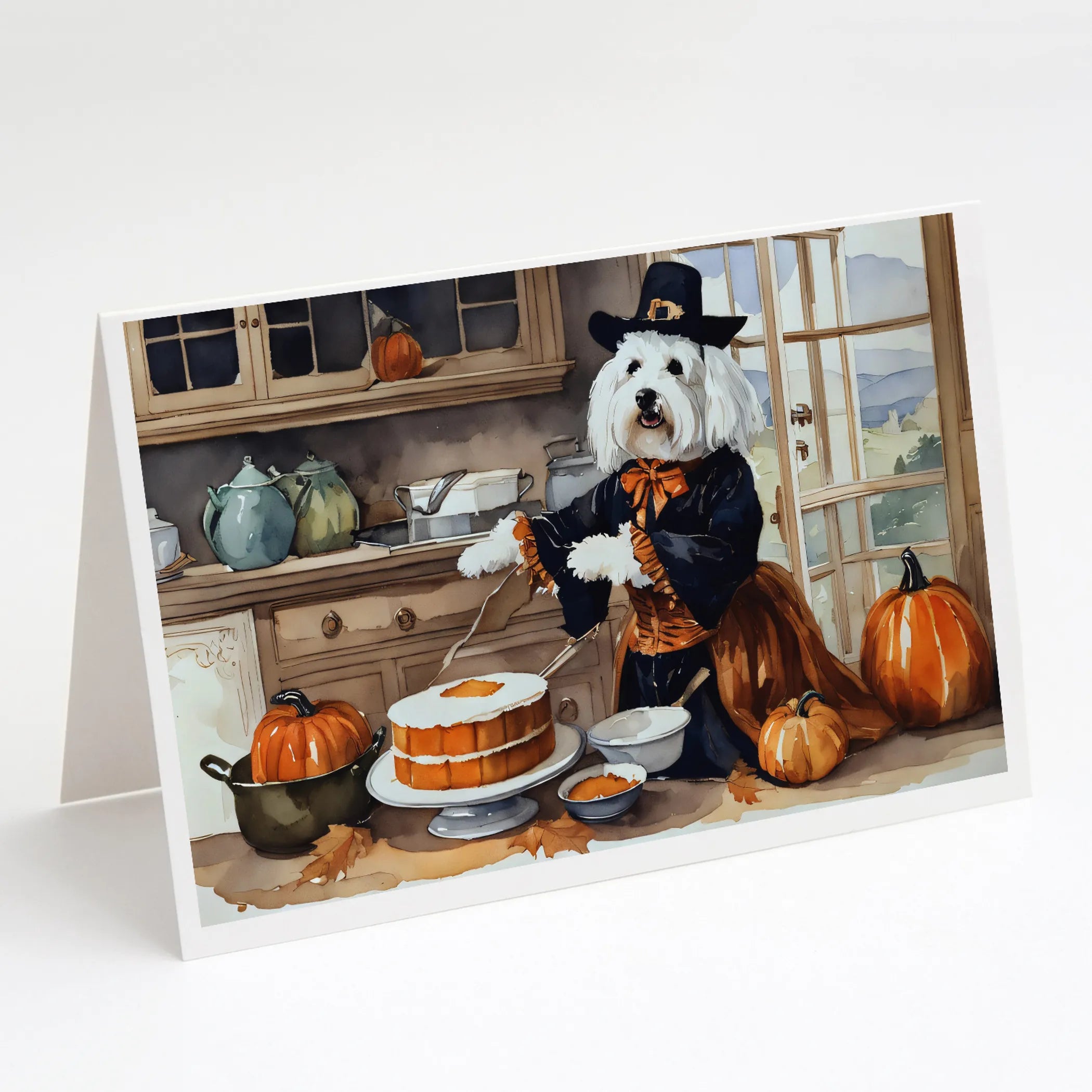 Fall Kitchen Pumpkin Pie Greeting Cards  - Size: 5X7 | Pack Of: 1 | Collection name: Fall kitchen pumpkin pie