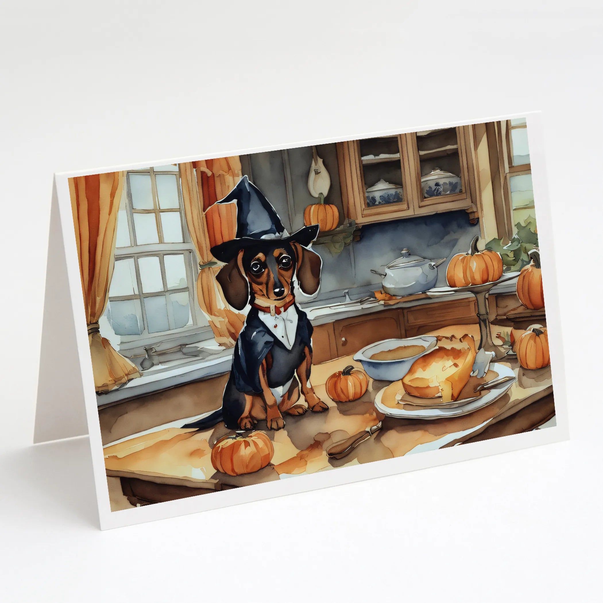 Fall Kitchen Pumpkin Pie Greeting Cards  - Size: 5X7 | Pack Of: 1 | Collection name: Fall kitchen pumpkin pie
