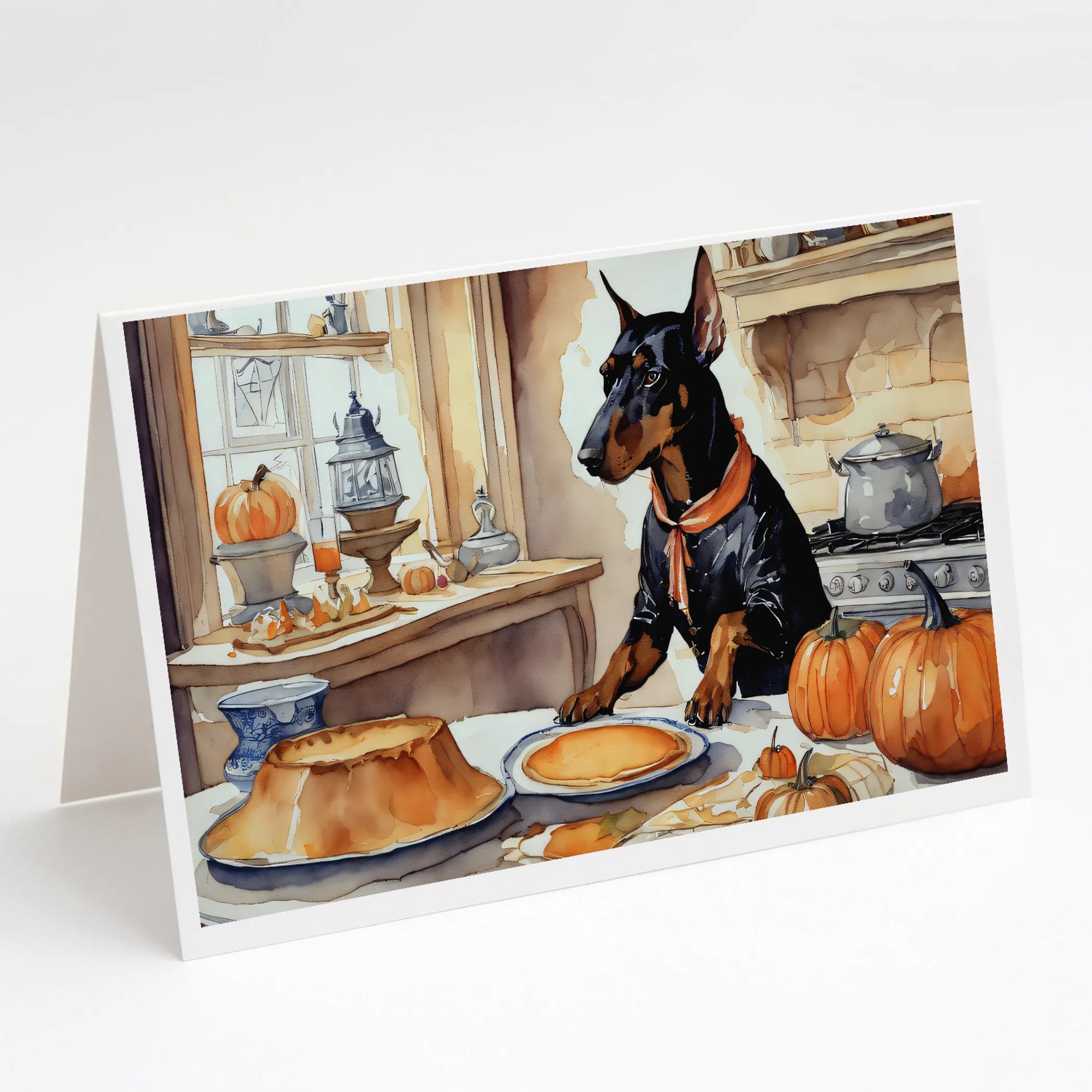 Fall Kitchen Pumpkin Pie Greeting Cards  - Size: 5X7 | Pack Of: 1 | Collection name: Fall kitchen pumpkin pie