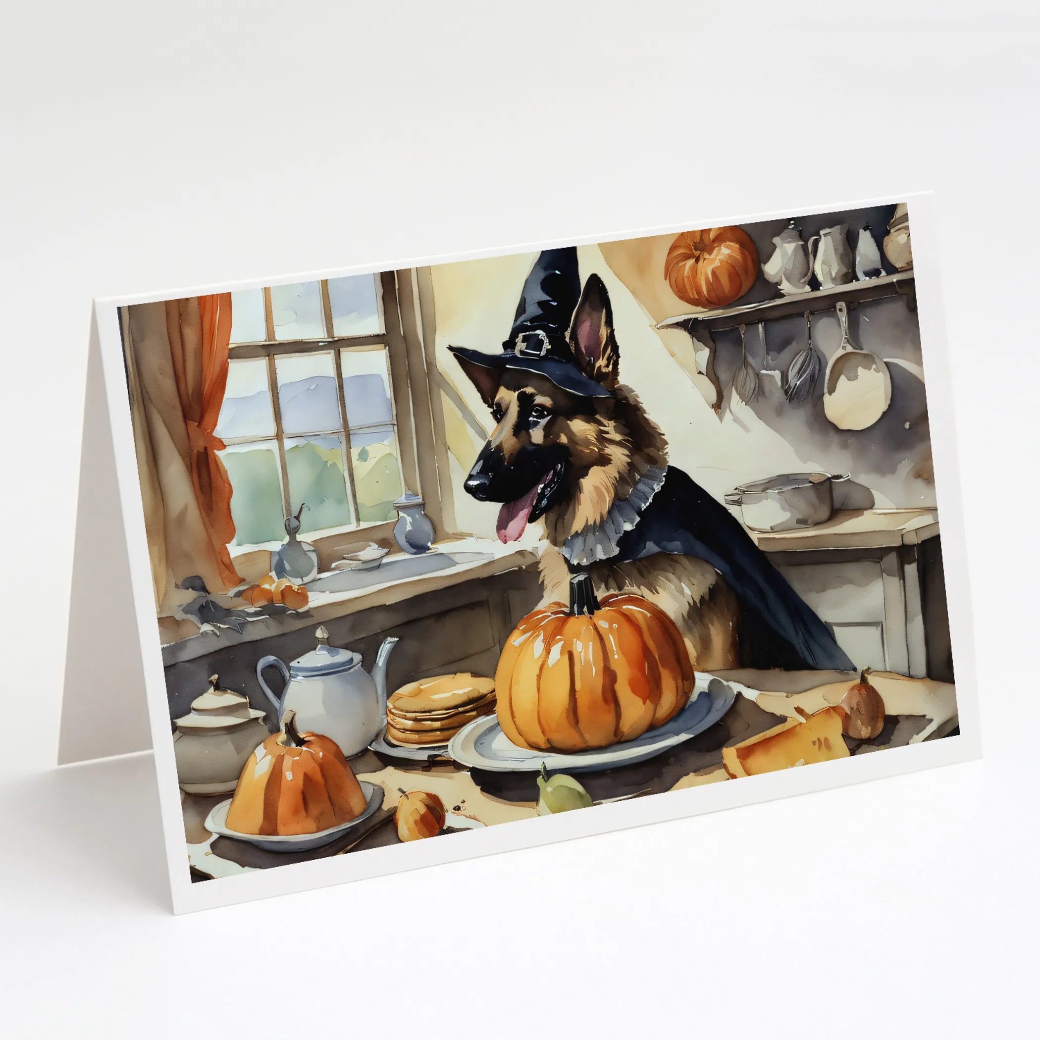 Fall Kitchen Pumpkin Pie Greeting Cards  - Size: 5X7 | Pack Of: 1 | Collection name: Fall kitchen pumpkin pie