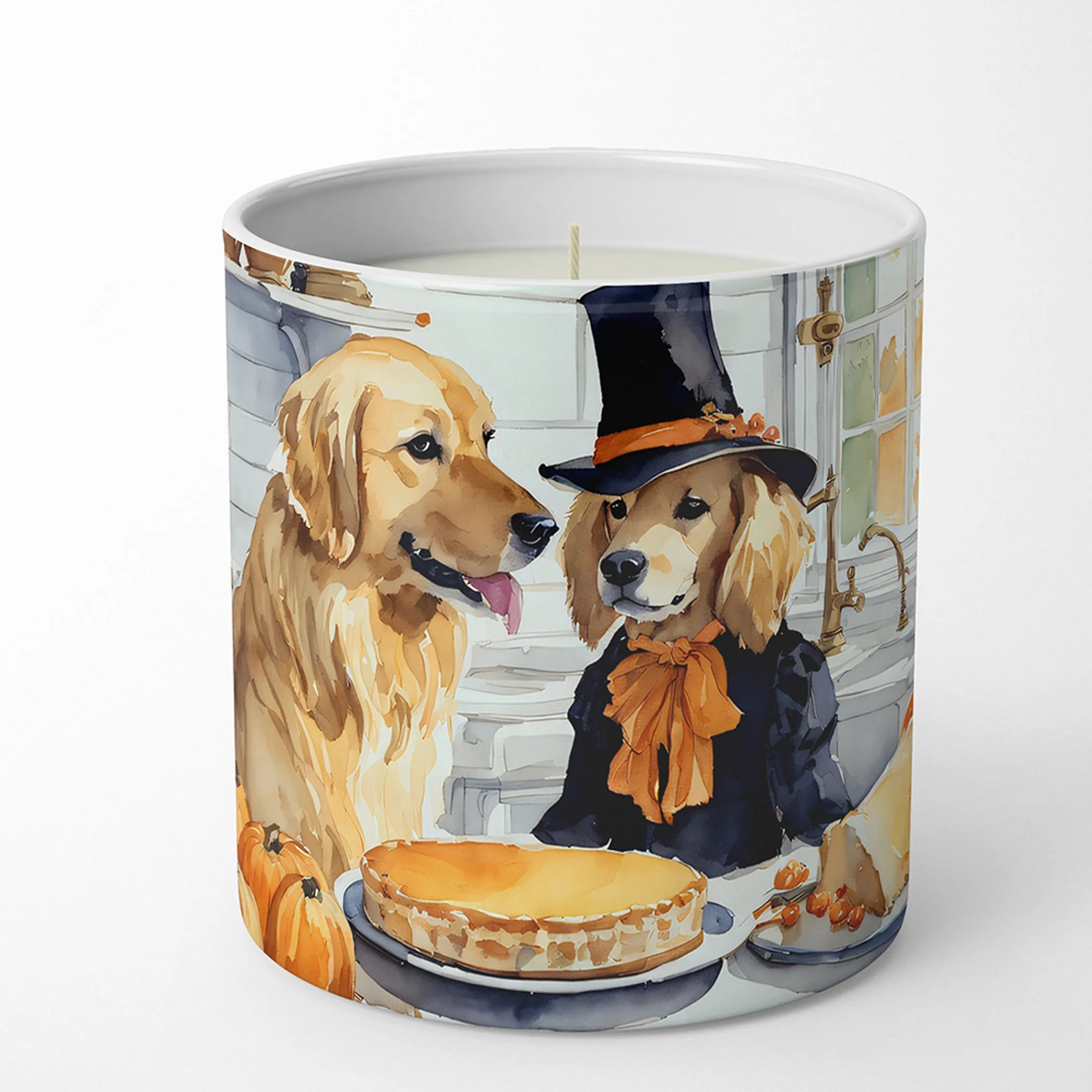 Fall Kitchen Pumpkin Pie Decorative Soy Candle - Size: 10 OZ | Pack Of: 1 | Collection name: Fall kitchen pumpkin pie