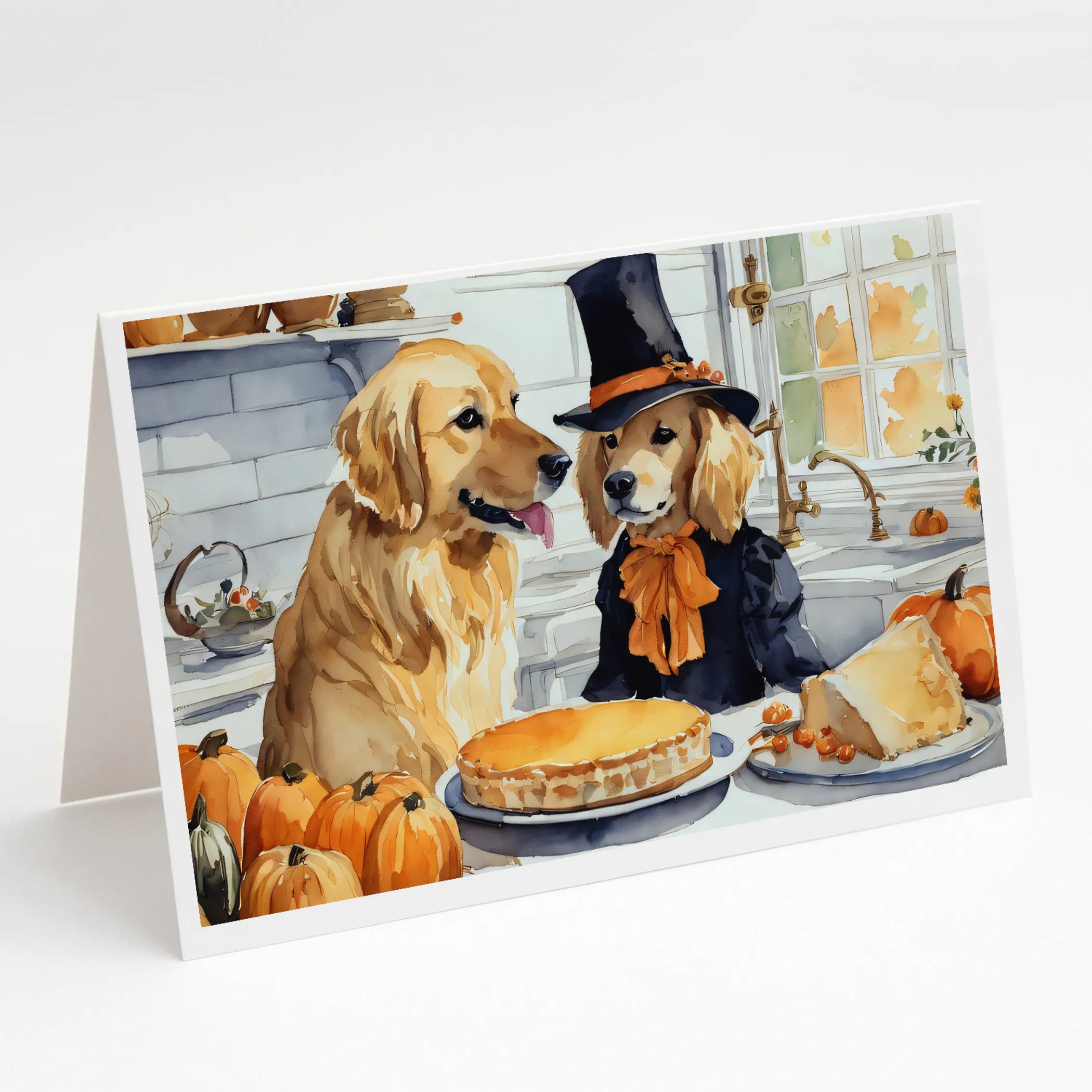 Fall Kitchen Pumpkin Pie Greeting Cards  - Size: 5X7 | Pack Of: 1 | Collection name: Fall kitchen pumpkin pie