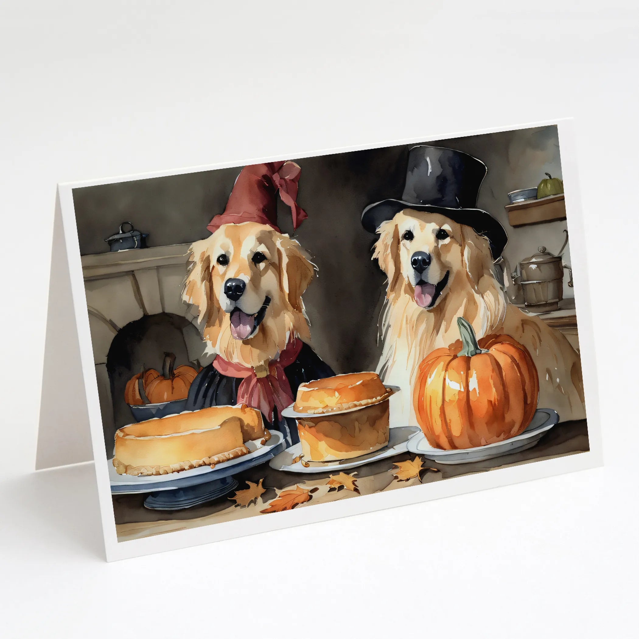 Fall Kitchen Pumpkin Pie Greeting Cards  - Size: 5X7 | Pack Of: 1 | Collection name: Fall kitchen pumpkin pie