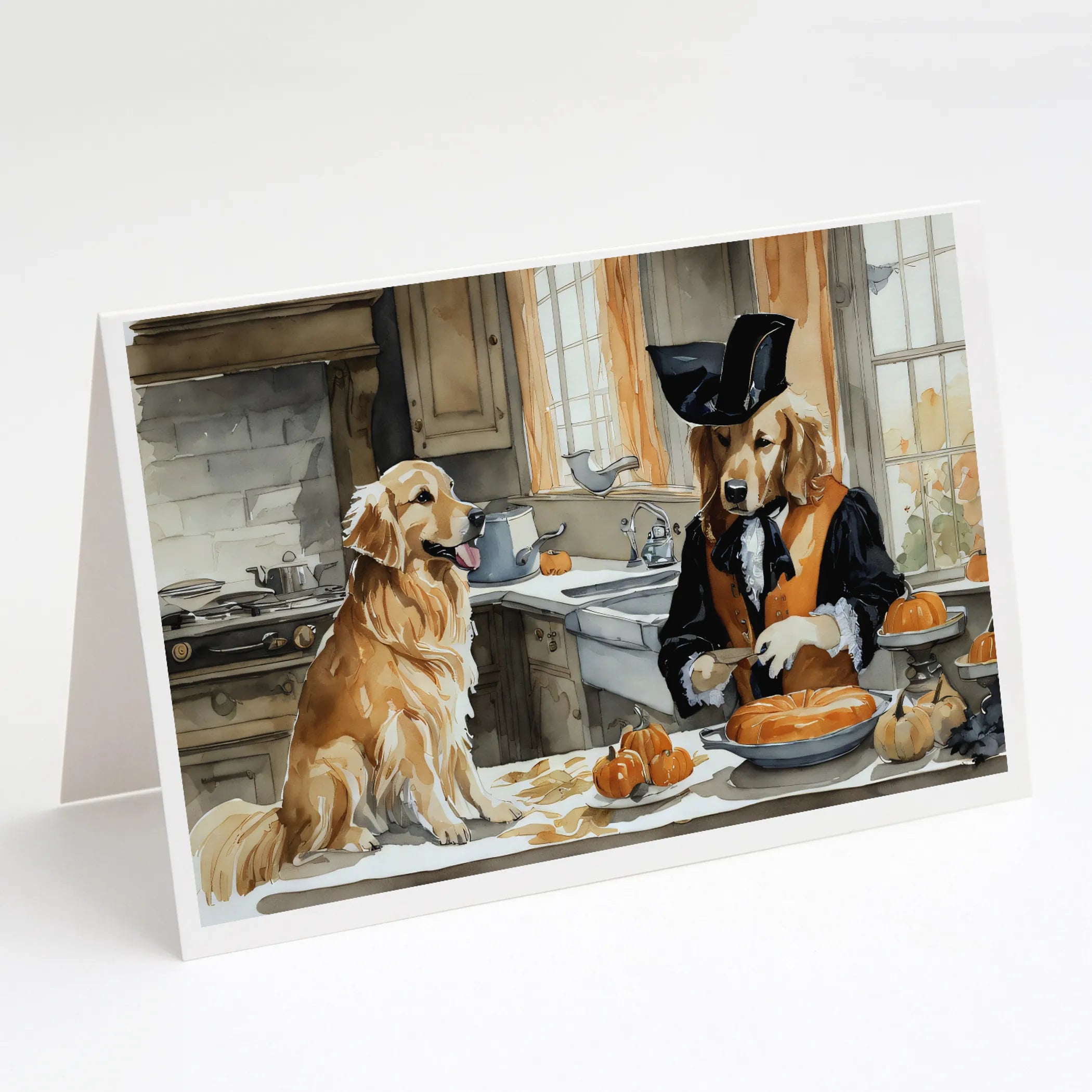 Fall Kitchen Pumpkin Pie Greeting Cards  - Size: 5X7 | Pack Of: 1 | Collection name: Fall kitchen pumpkin pie