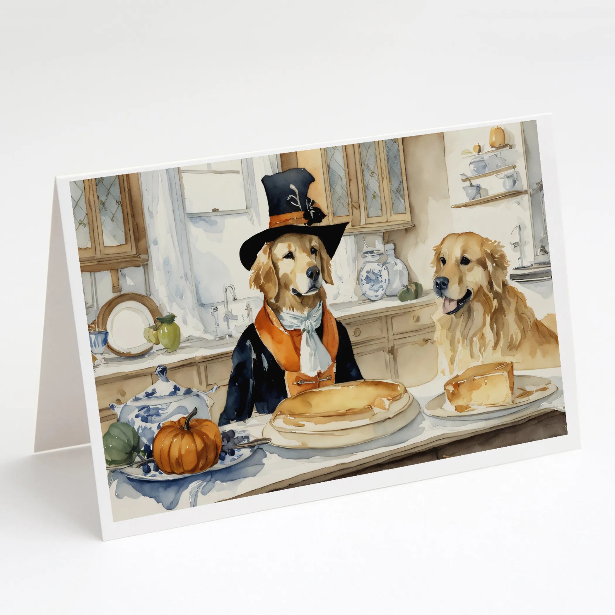 Fall Kitchen Pumpkin Pie Greeting Cards  - Size: 5X7 | Pack Of: 1 | Collection name: Fall kitchen pumpkin pie