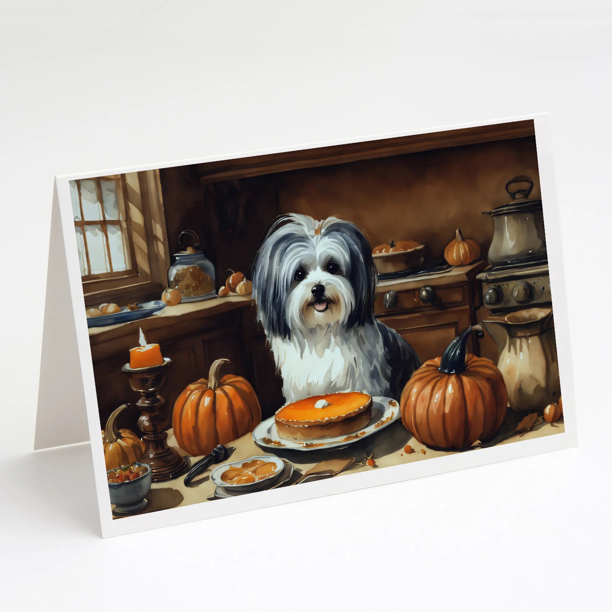 Fall Kitchen Pumpkin Pie Greeting Cards  - Size: 5X7 | Pack Of: 1 | Collection name: Fall kitchen pumpkin pie