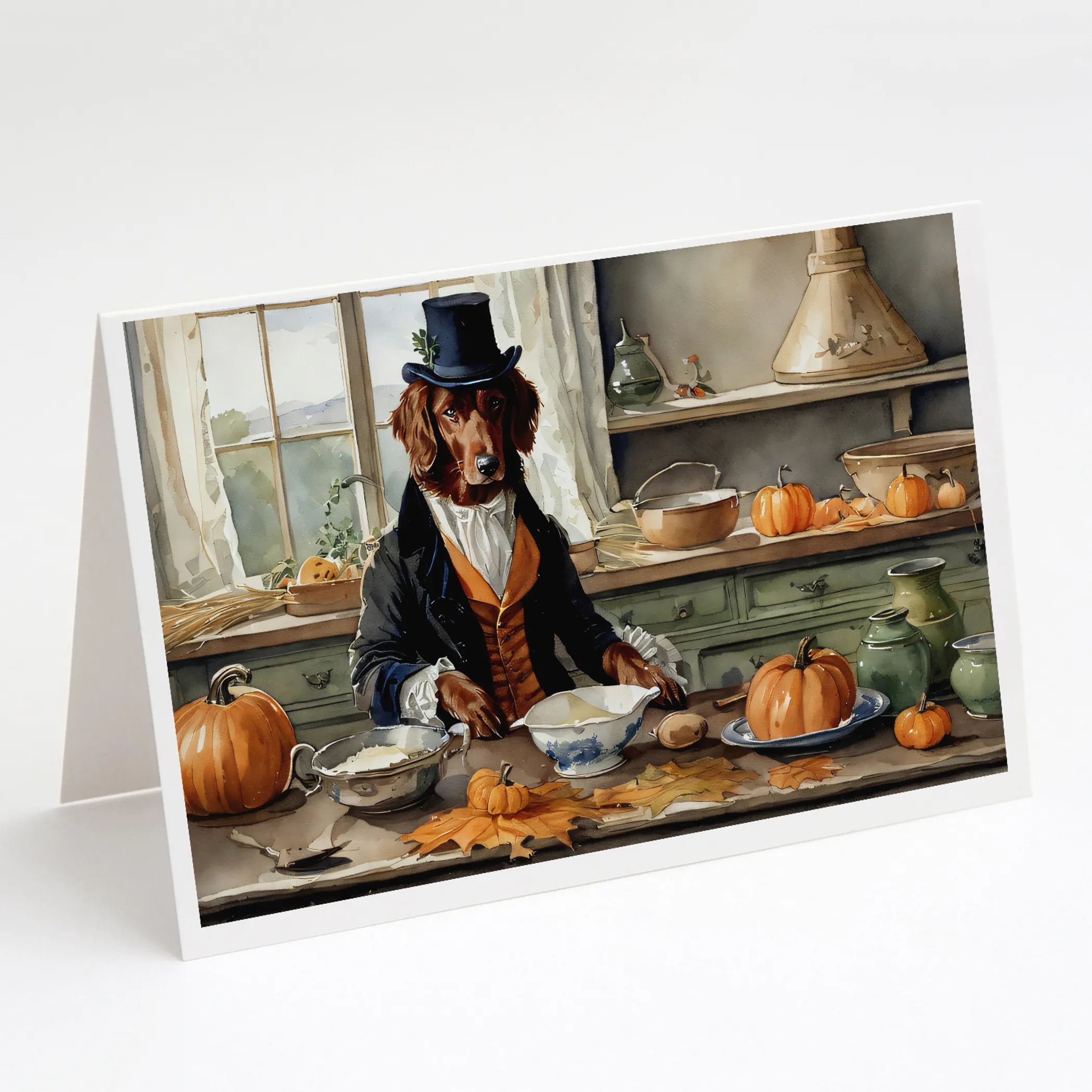 Fall Kitchen Pumpkin Pie Greeting Cards  - Size: 5X7 | Pack Of: 1 | Collection name: Fall kitchen pumpkin pie