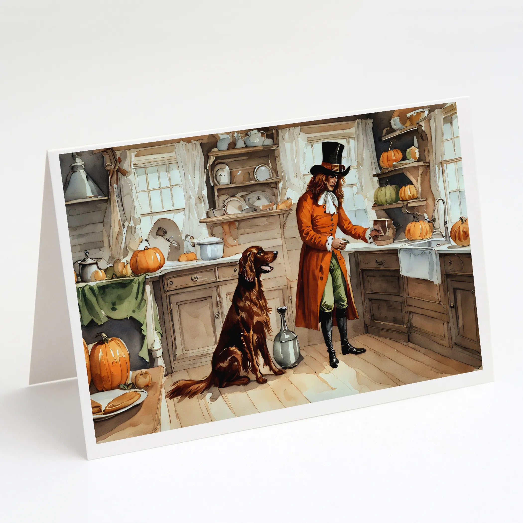 Fall Kitchen Pumpkin Pie Greeting Cards  - Size: 5X7 | Pack Of: 1 | Collection name: Fall kitchen pumpkin pie