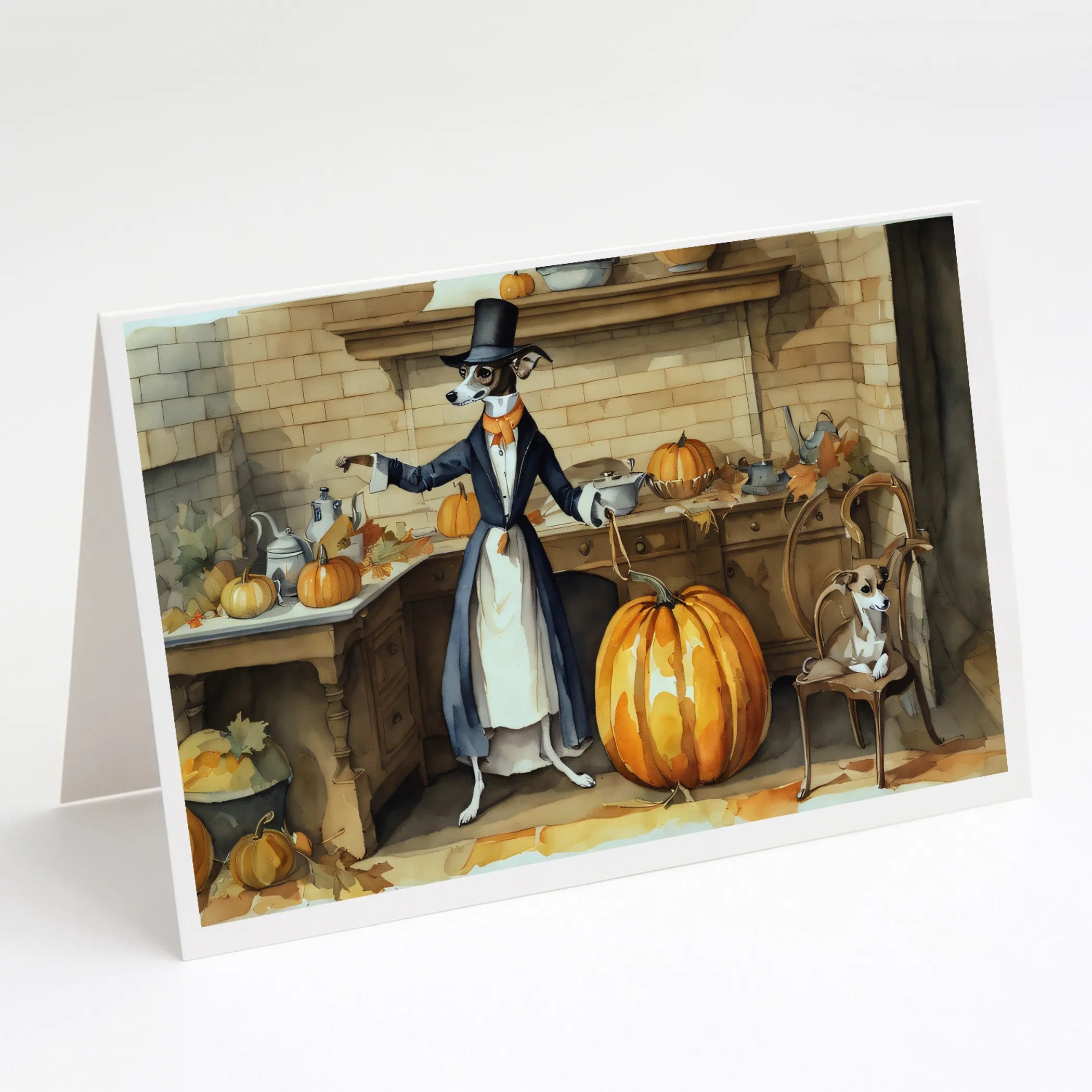 Fall Kitchen Pumpkin Pie Greeting Cards  - Size: 5X7 | Pack Of: 1 | Collection name: Fall kitchen pumpkin pie