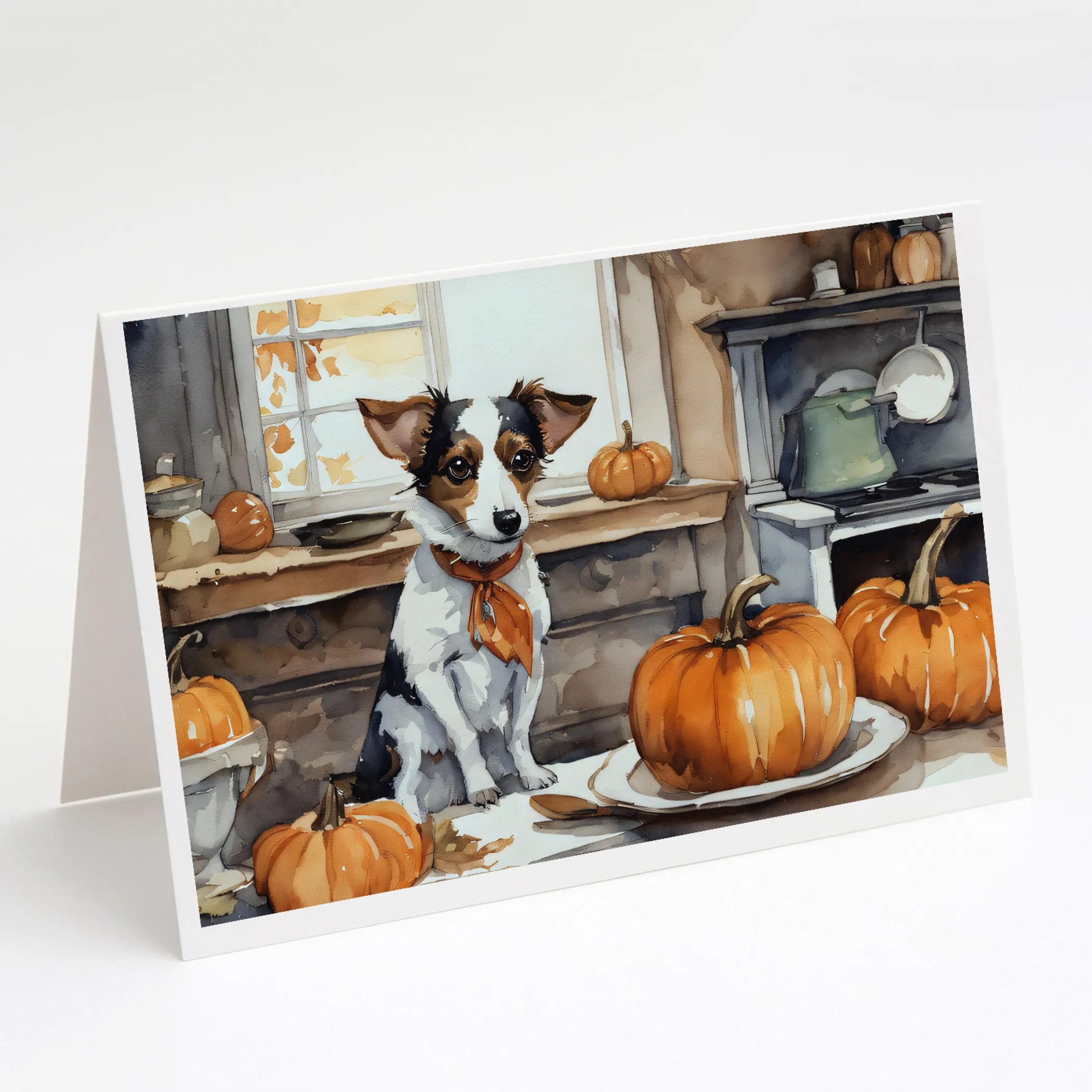 Fall Kitchen Pumpkin Pie Greeting Cards  - Size: 5X7 | Pack Of: 1 | Collection name: Fall kitchen pumpkin pie