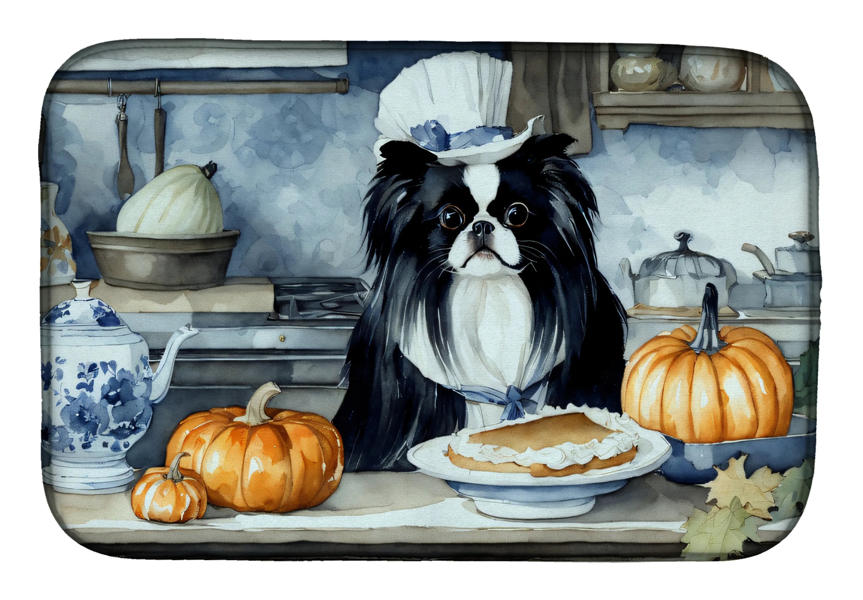 Fall Kitchen Pumpkin Pie Dish Drying Mat - Size: 14  X 21" | Pack Of: 1 | Collection name: Fall kitchen pumpkin pie