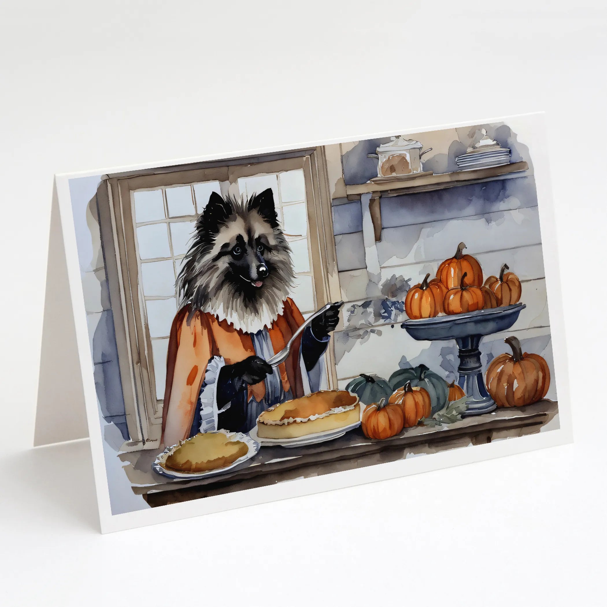 Fall Kitchen Pumpkin Pie Greeting Cards  - Size: 5X7 | Pack Of: 1 | Collection name: Fall kitchen pumpkin pie