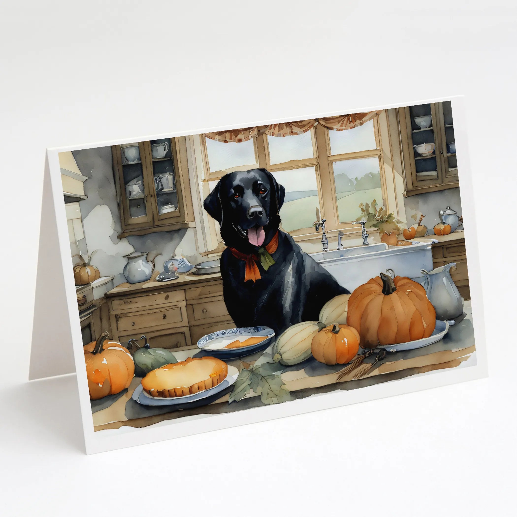 Fall Kitchen Pumpkin Pie Greeting Cards  - Size: 5X7 | Pack Of: 1 | Collection name: Fall kitchen pumpkin pie