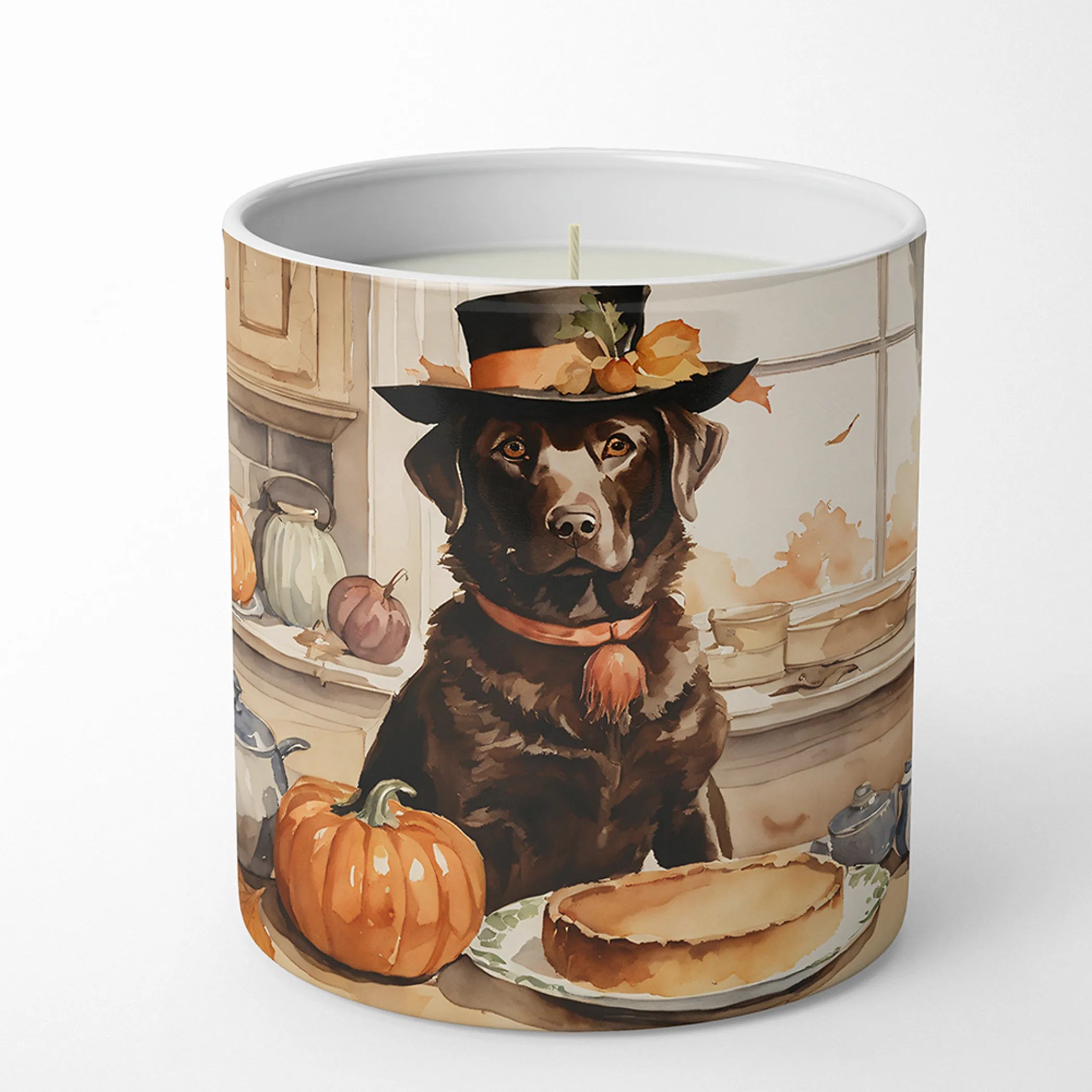 Fall Kitchen Pumpkin Pie Decorative Soy Candle - Size: 10 OZ | Pack Of: 1 | Collection name: Fall kitchen pumpkin pie