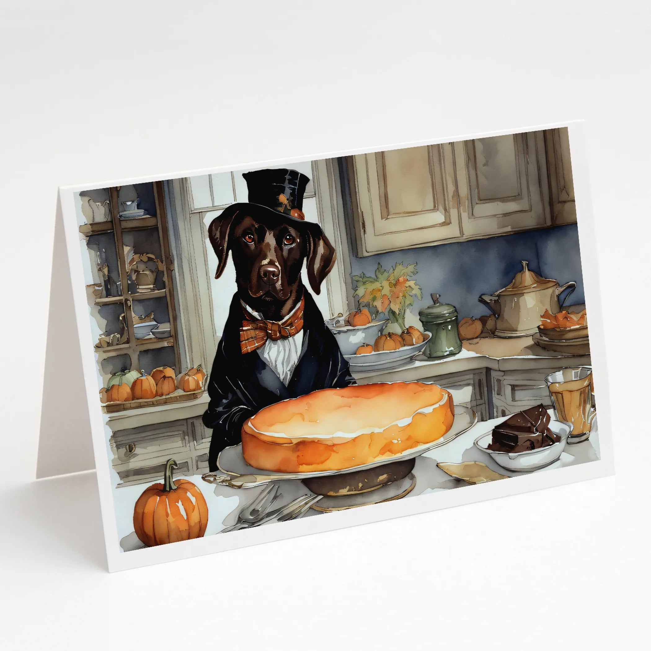 Fall Kitchen Pumpkin Pie Greeting Cards  - Size: 5X7 | Pack Of: 1 | Collection name: Fall kitchen pumpkin pie
