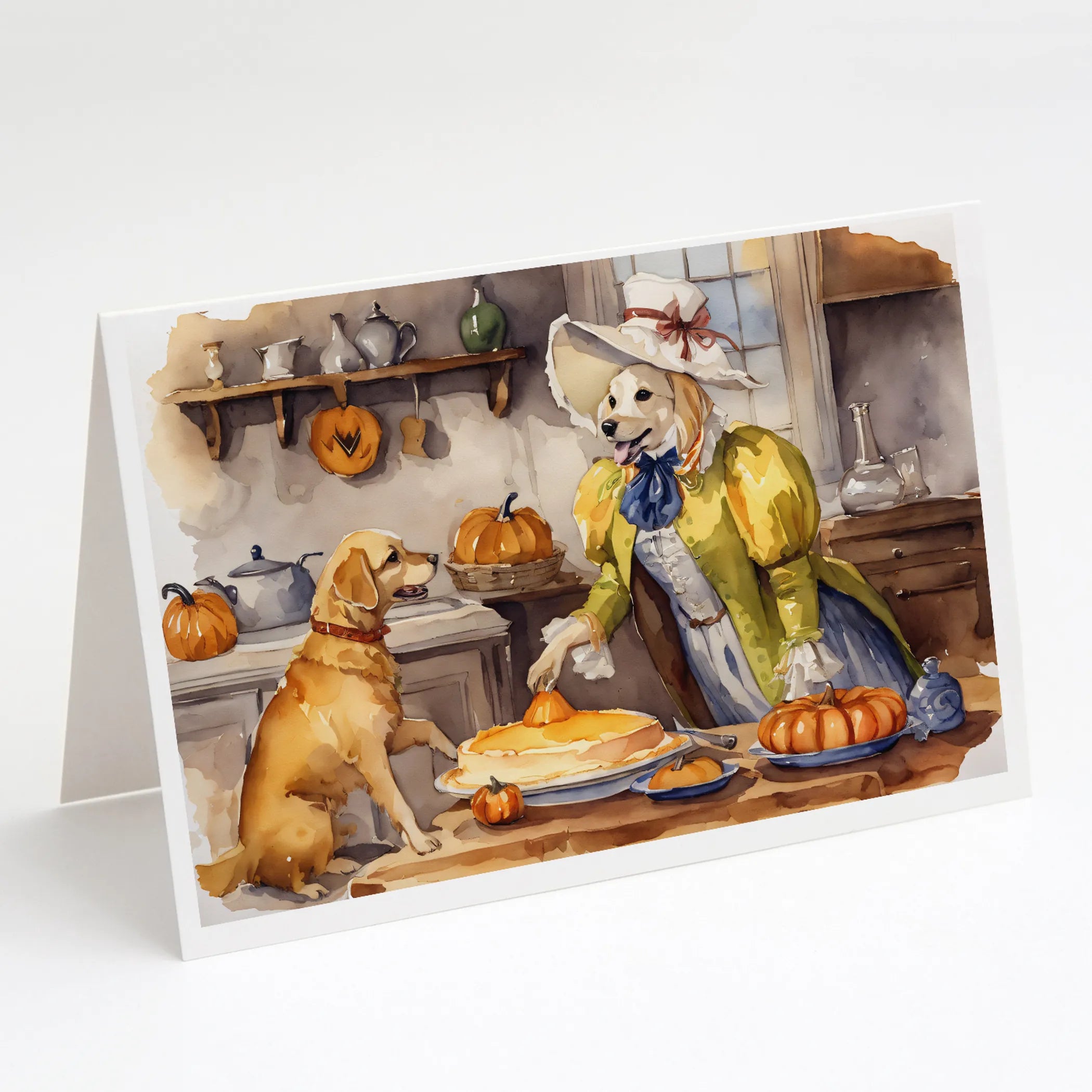 Fall Kitchen Pumpkin Pie Greeting Cards  - Size: 5X7 | Pack Of: 1 | Collection name: Fall kitchen pumpkin pie