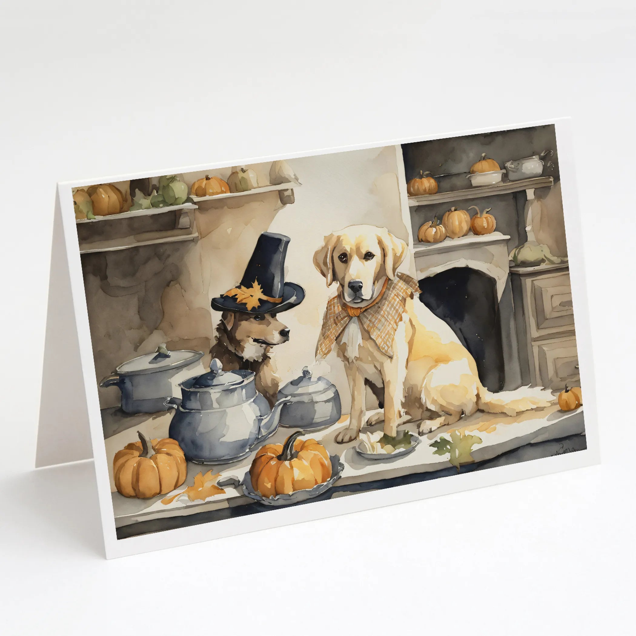 Fall Kitchen Pumpkin Pie Greeting Cards  - Size: 5X7 | Pack Of: 1 | Collection name: Fall kitchen pumpkin pie