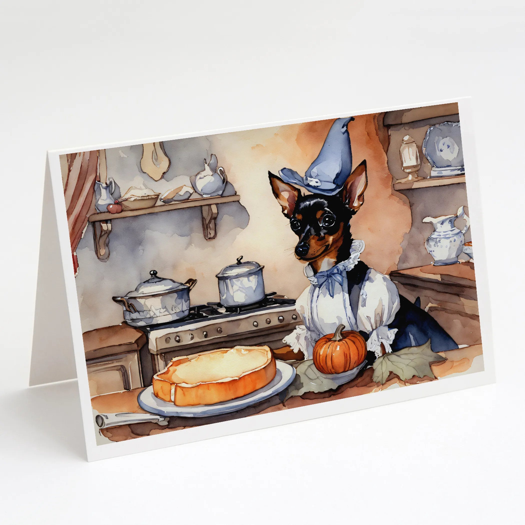 Fall Kitchen Pumpkin Pie Greeting Cards  - Size: 5X7 | Pack Of: 1 | Collection name: Fall kitchen pumpkin pie