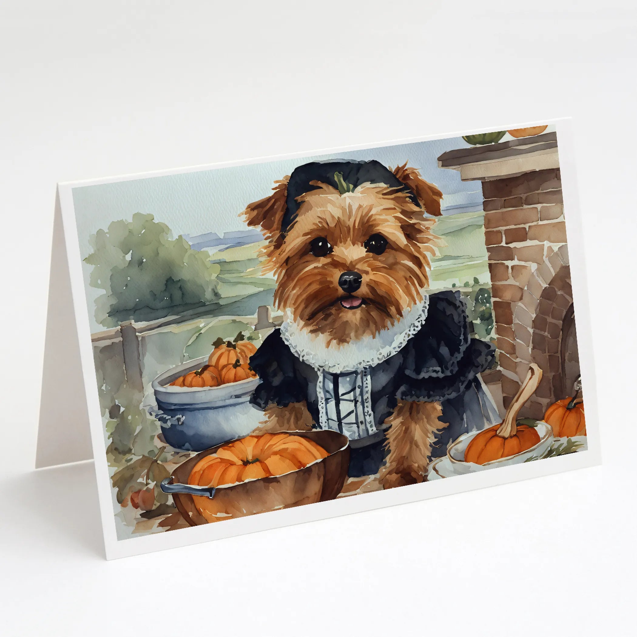 Fall Kitchen Pumpkin Pie Greeting Cards  - Size: 5X7 | Pack Of: 1 | Collection name: Fall kitchen pumpkin pie