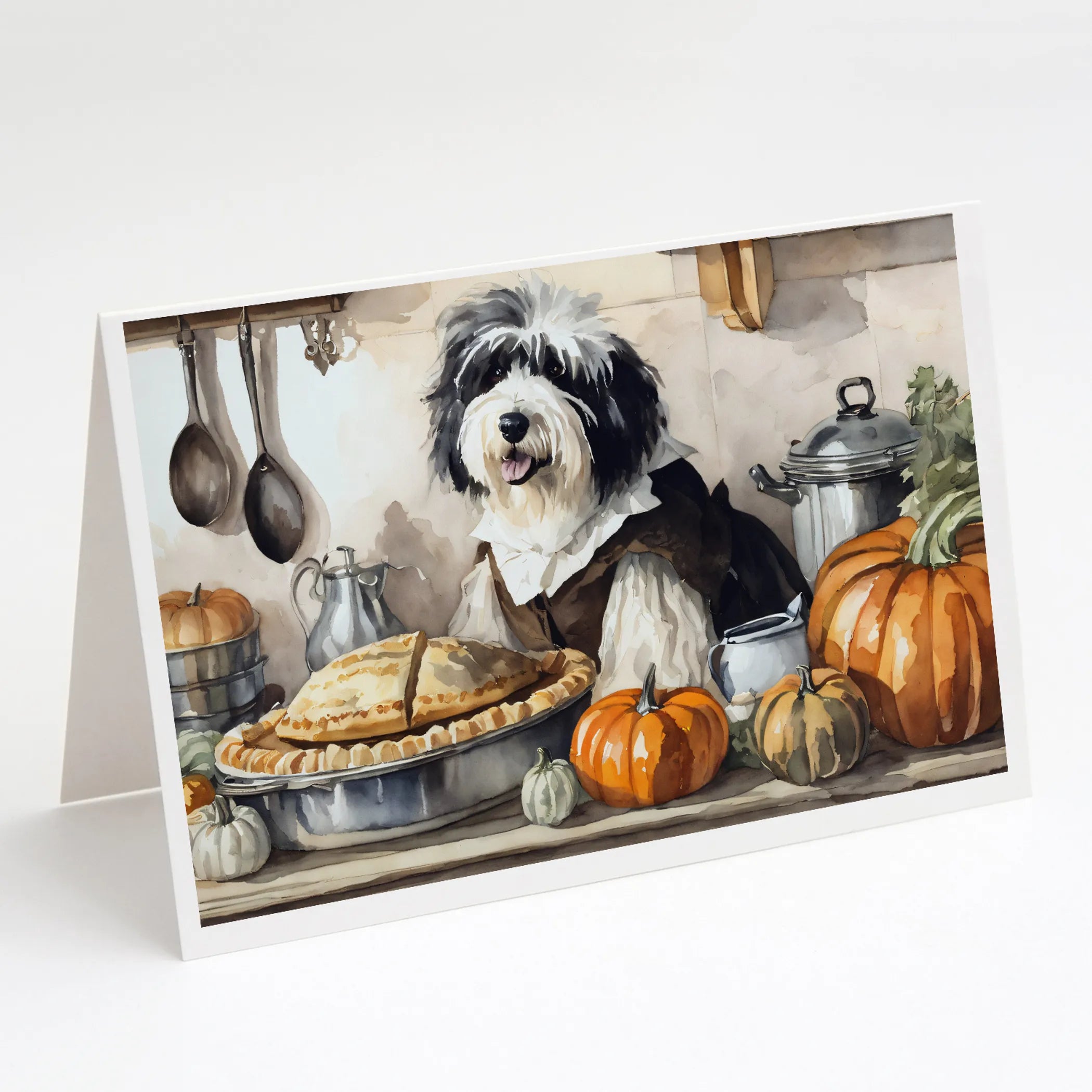 Fall Kitchen Pumpkin Pie Greeting Cards  - Size: 5X7 | Pack Of: 1 | Collection name: Fall kitchen pumpkin pie