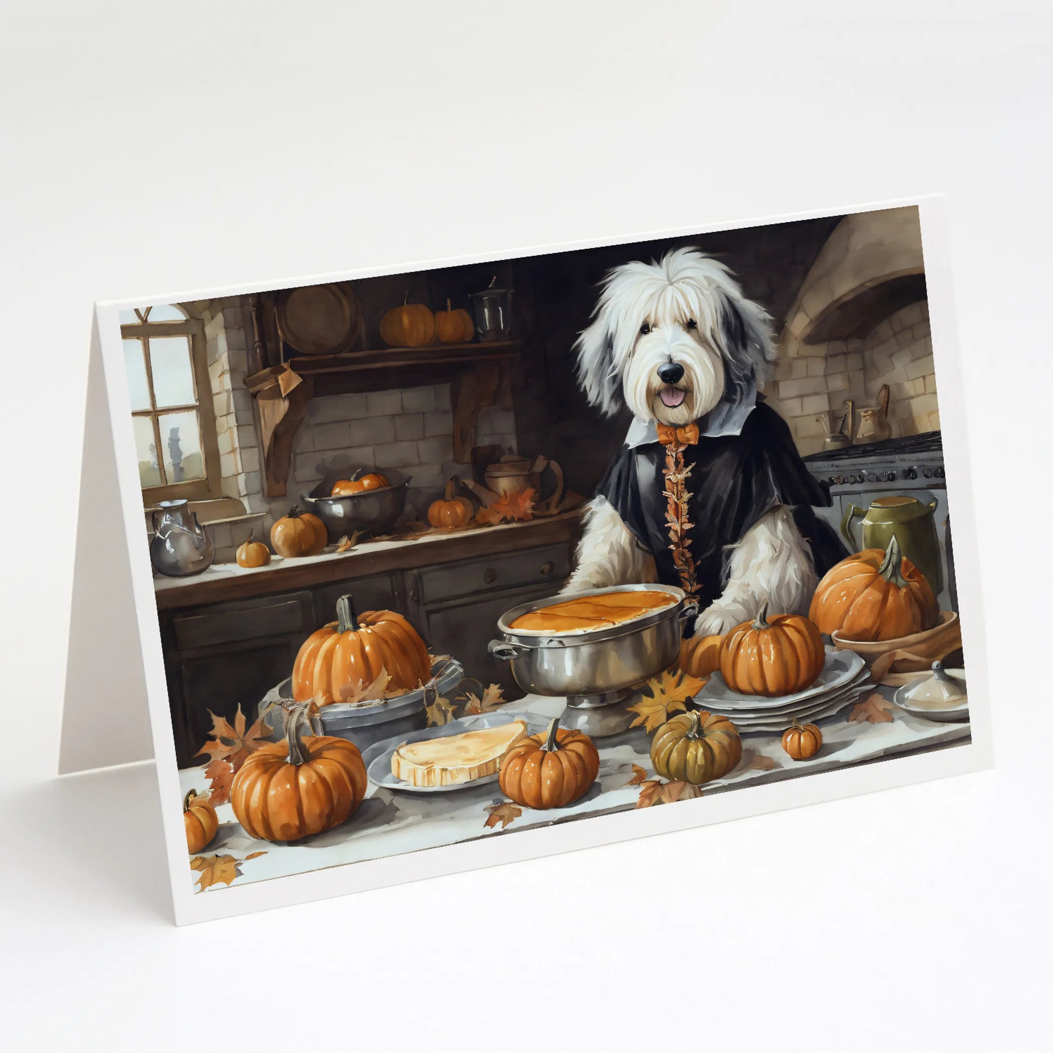 Fall Kitchen Pumpkin Pie Greeting Cards  - Size: 5X7 | Pack Of: 1 | Collection name: Fall kitchen pumpkin pie