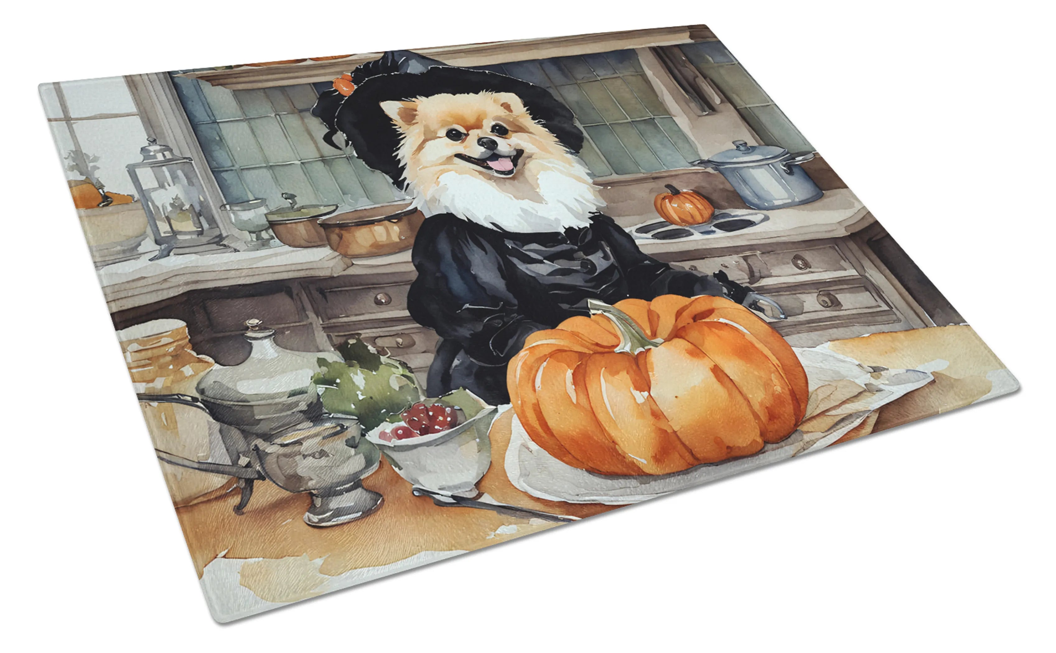 Fall Kitchen Pumpkin Pie Glass Cutting Board - Size: LARGE | Pack Of: 1 | Collection name: Fall kitchen pumpkin pie