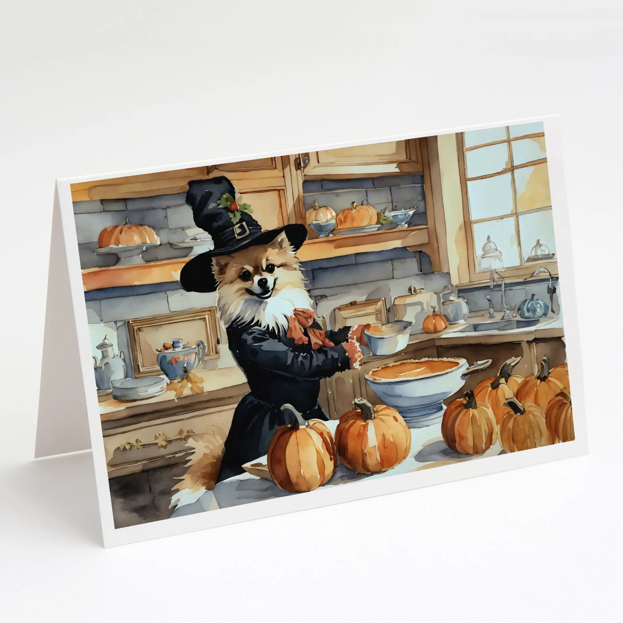 Fall Kitchen Pumpkin Pie Greeting Cards  - Size: 5X7 | Pack Of: 1 | Collection name: Fall kitchen pumpkin pie