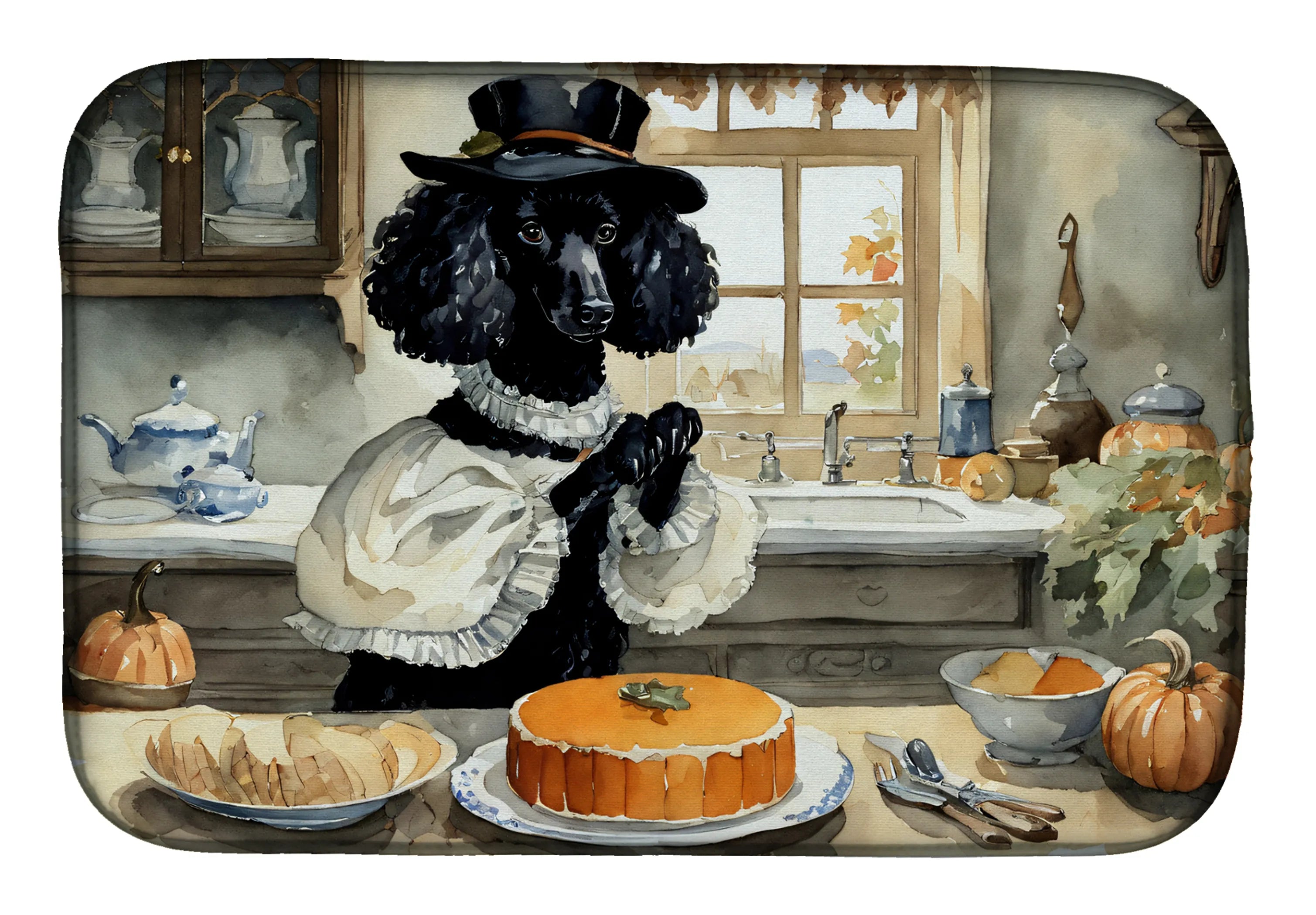 Fall Kitchen Pumpkin Pie Dish Drying Mat - Size: 14  X 21" | Pack Of: 1 | Collection name: Fall kitchen pumpkin pie