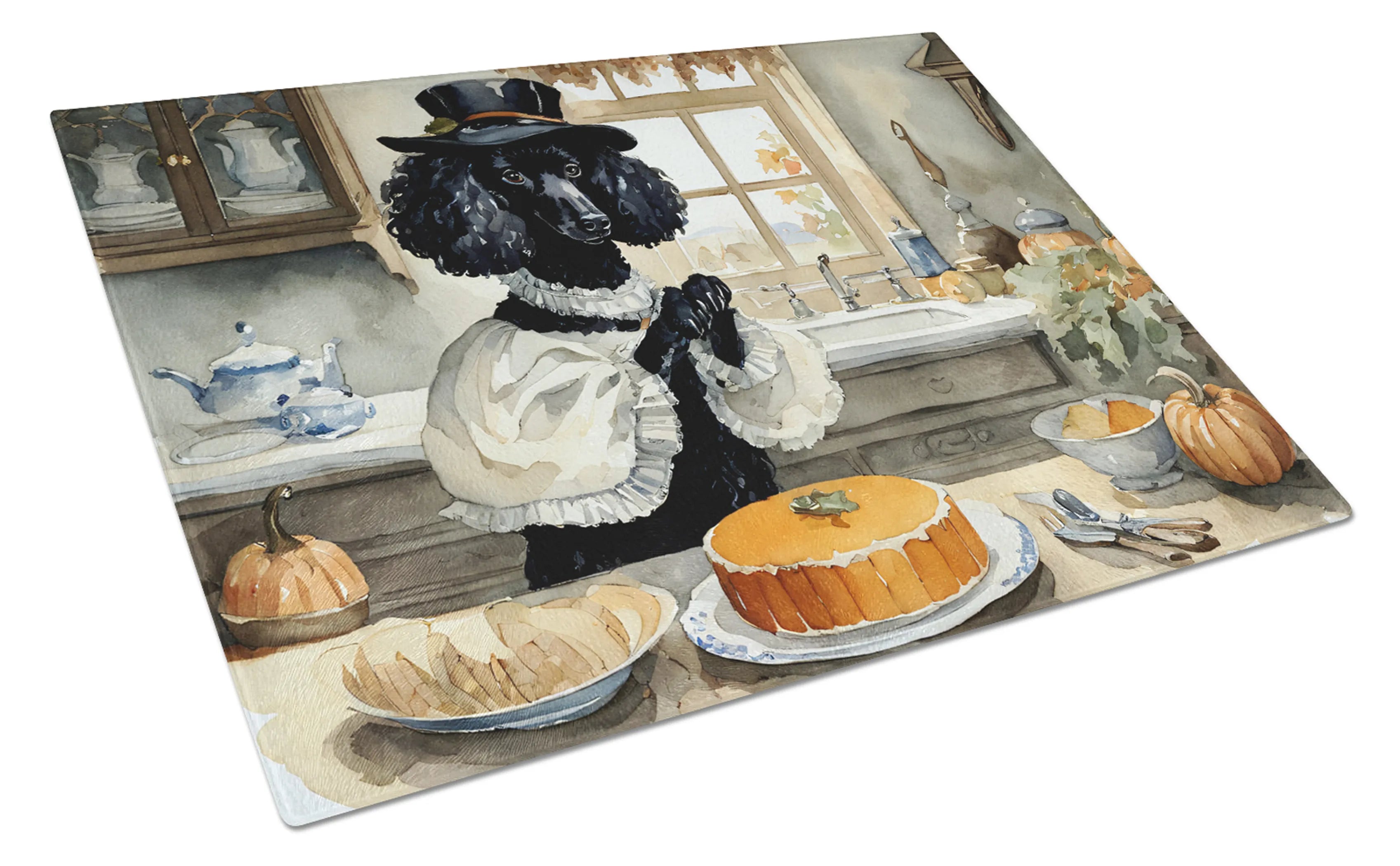Fall Kitchen Pumpkin Pie Glass Cutting Board - Size: LARGE | Pack Of: 1 | Collection name: Fall kitchen pumpkin pie