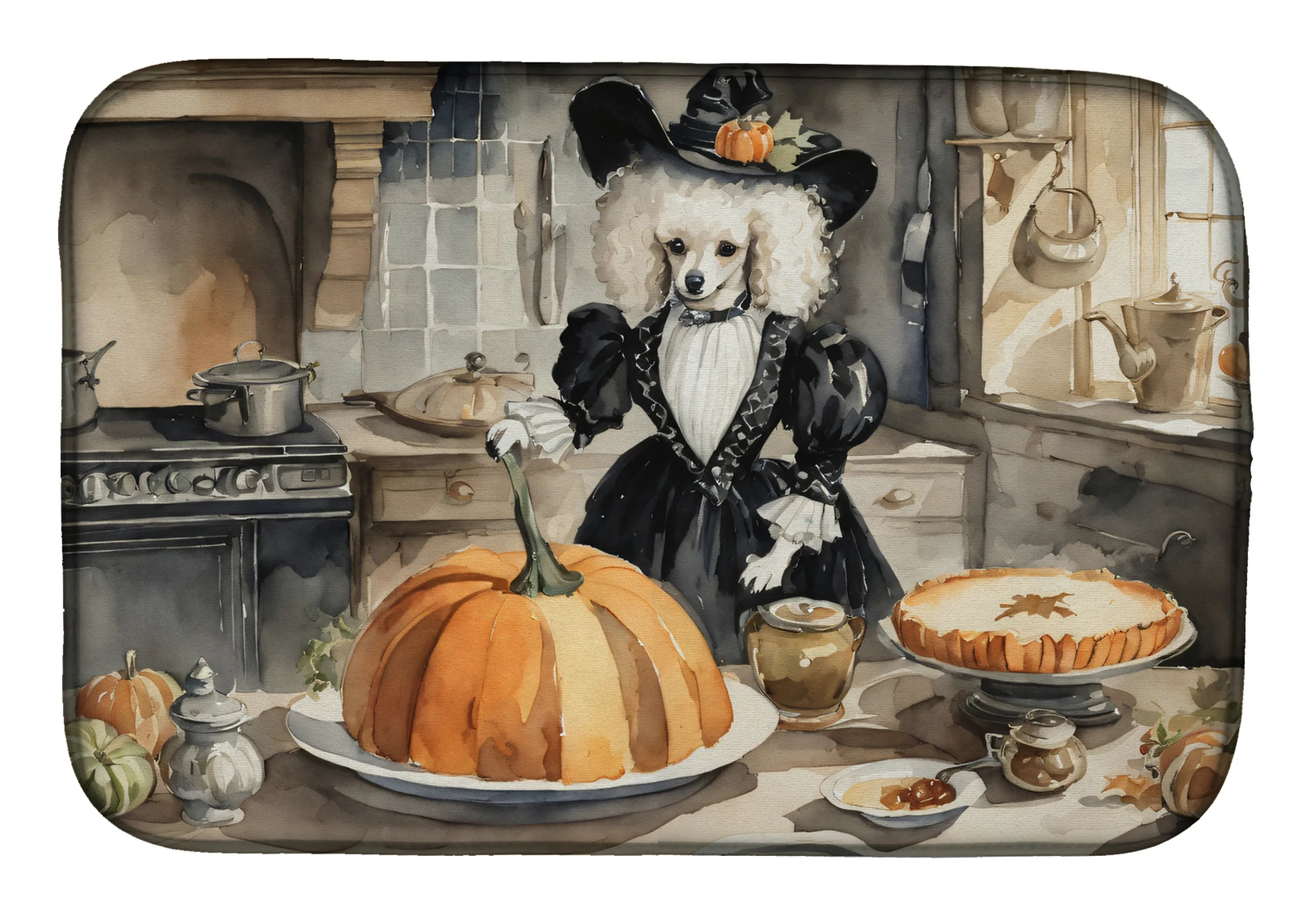Fall Kitchen Pumpkin Pie Dish Drying Mat - Size: 14  X 21" | Pack Of: 1 | Collection name: Fall kitchen pumpkin pie