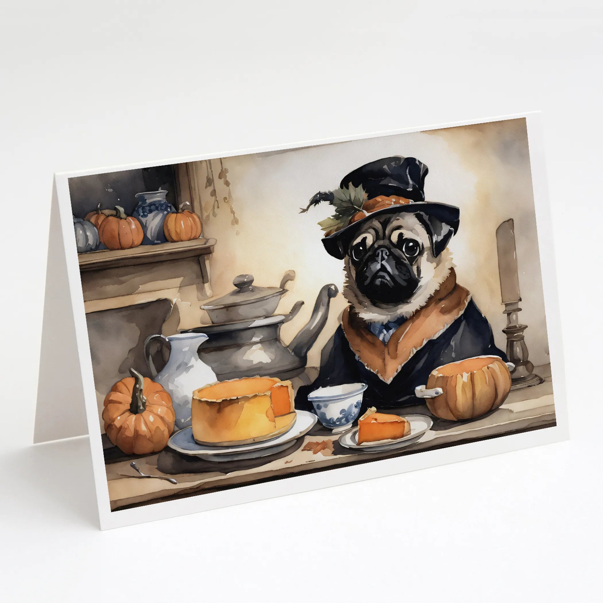 Fall Kitchen Pumpkin Pie Greeting Cards  - Size: 5X7 | Pack Of: 1 | Collection name: Fall kitchen pumpkin pie