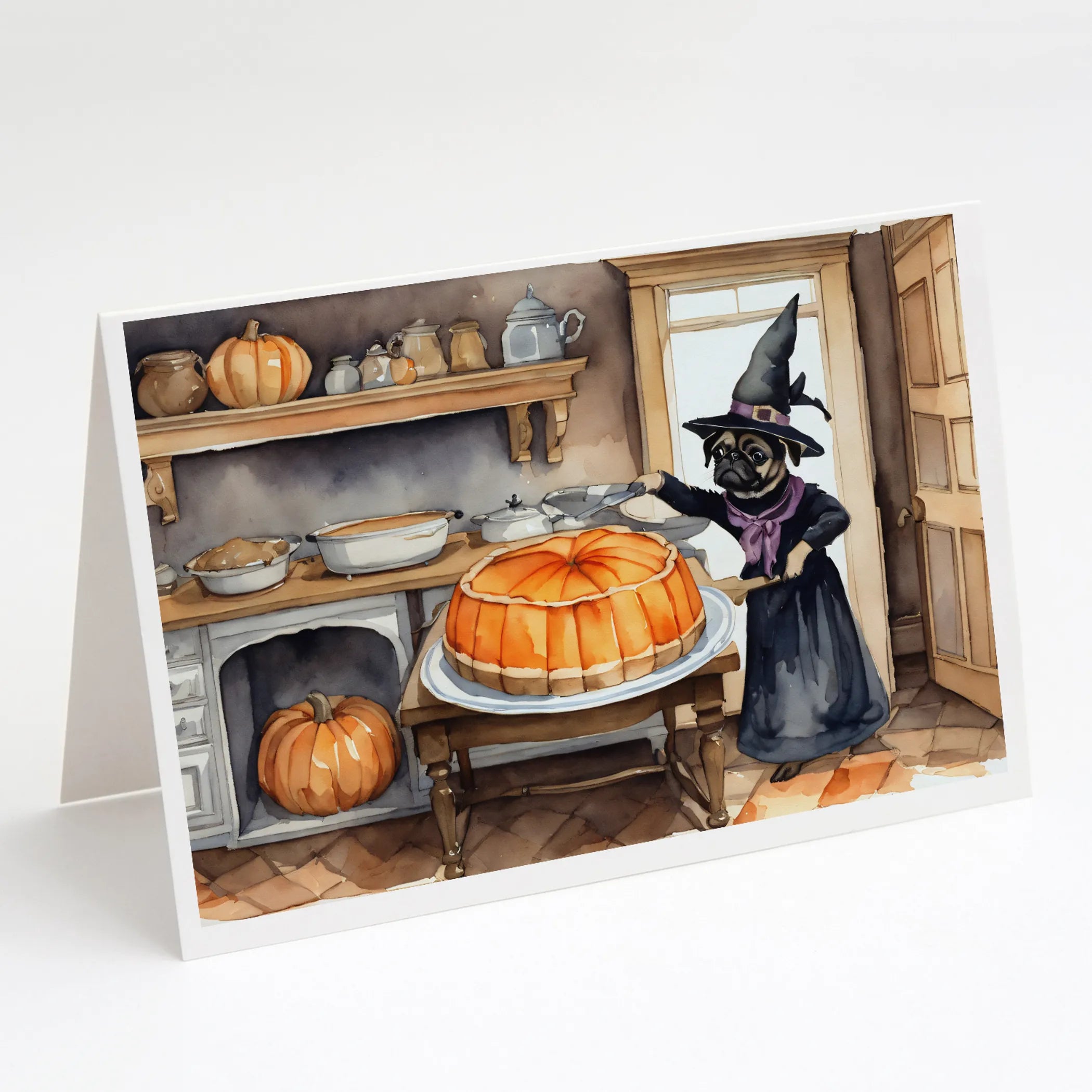 Fall Kitchen Pumpkin Pie Greeting Cards  - Size: 5X7 | Pack Of: 1 | Collection name: Fall kitchen pumpkin pie