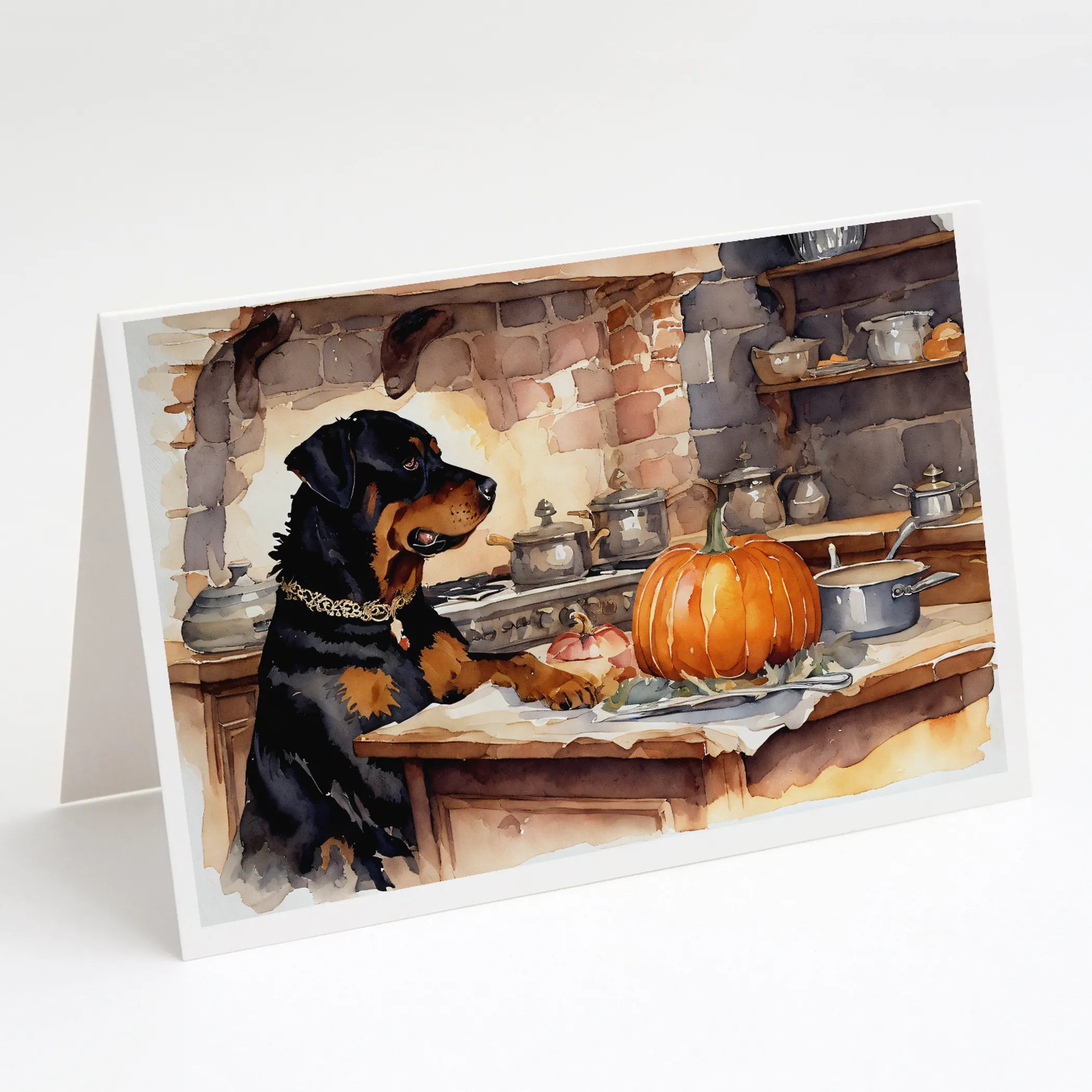 Fall Kitchen Pumpkin Pie Greeting Cards  - Size: 5X7 | Pack Of: 1 | Collection name: Fall kitchen pumpkin pie