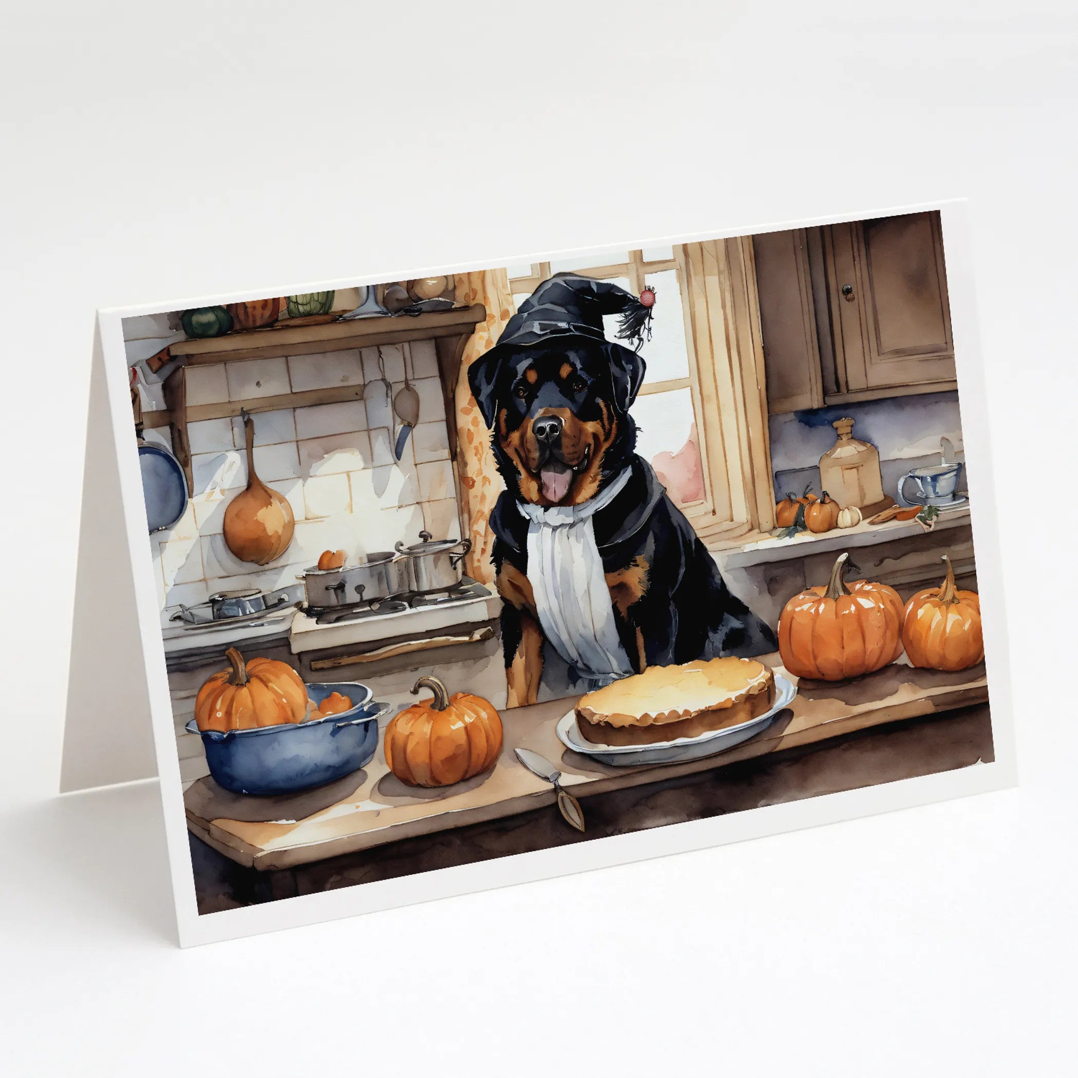 Fall Kitchen Pumpkin Pie Greeting Cards  - Size: 5X7 | Pack Of: 1 | Collection name: Fall kitchen pumpkin pie