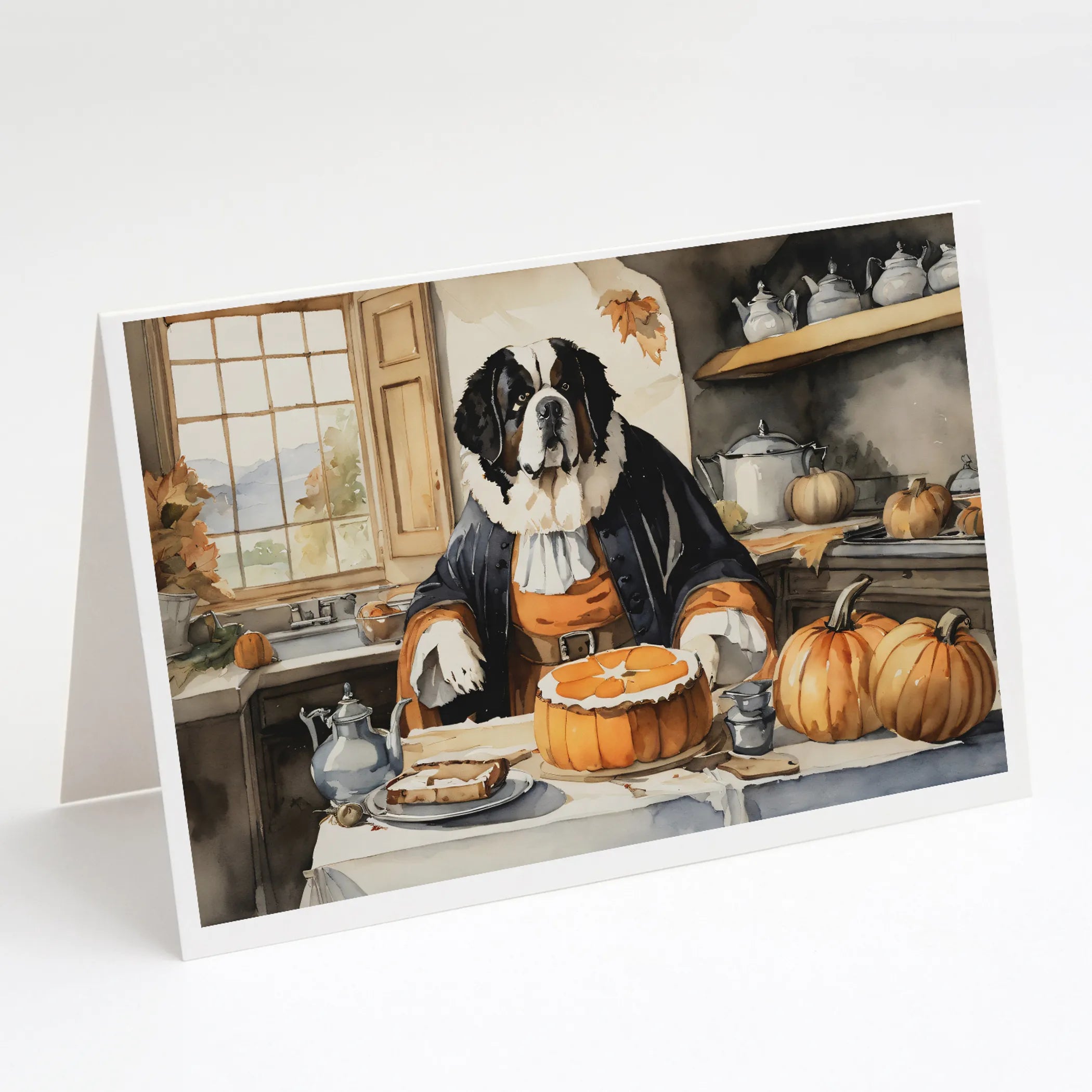 Fall Kitchen Pumpkin Pie Greeting Cards  - Size: 5X7 | Pack Of: 1 | Collection name: Fall kitchen pumpkin pie