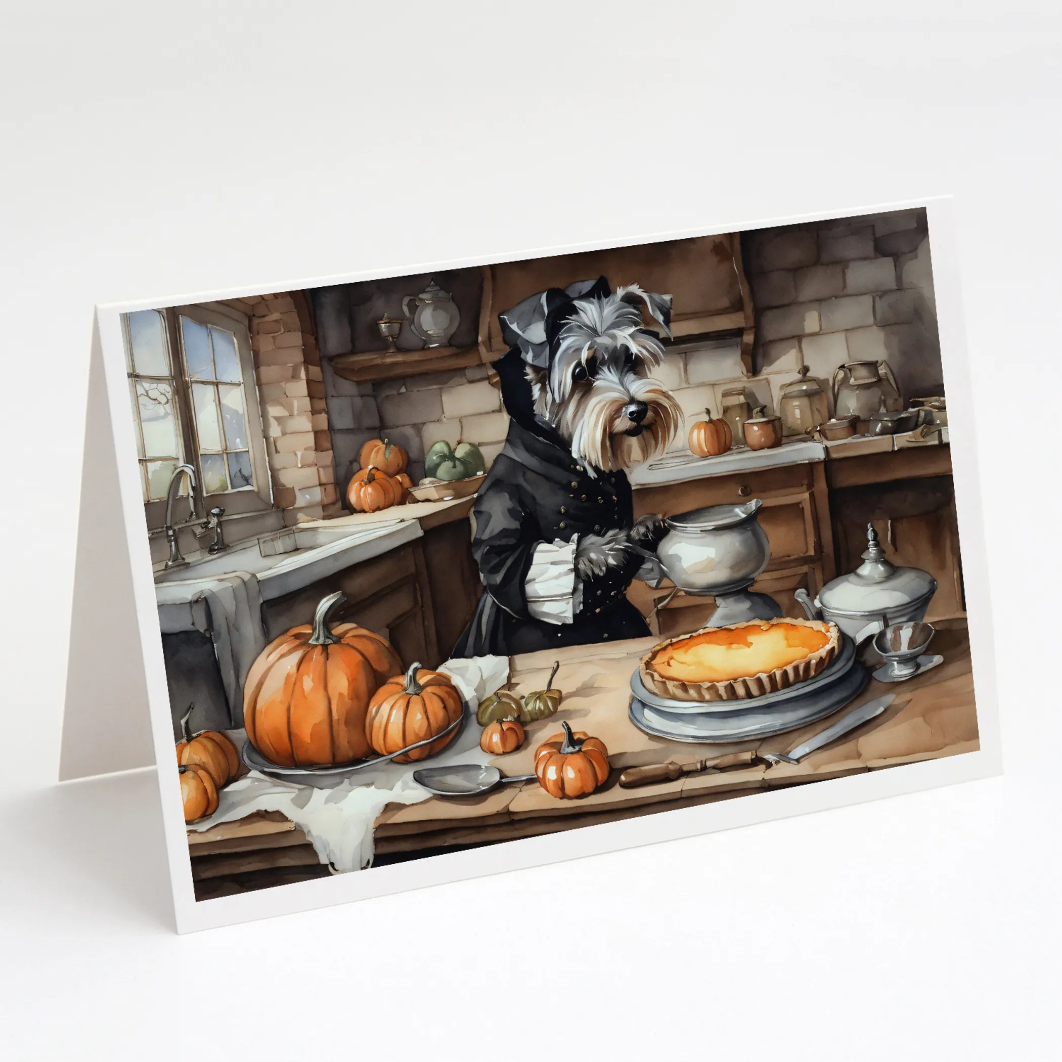 Fall Kitchen Pumpkin Pie Greeting Cards  - Size: 5X7 | Pack Of: 1 | Collection name: Fall kitchen pumpkin pie