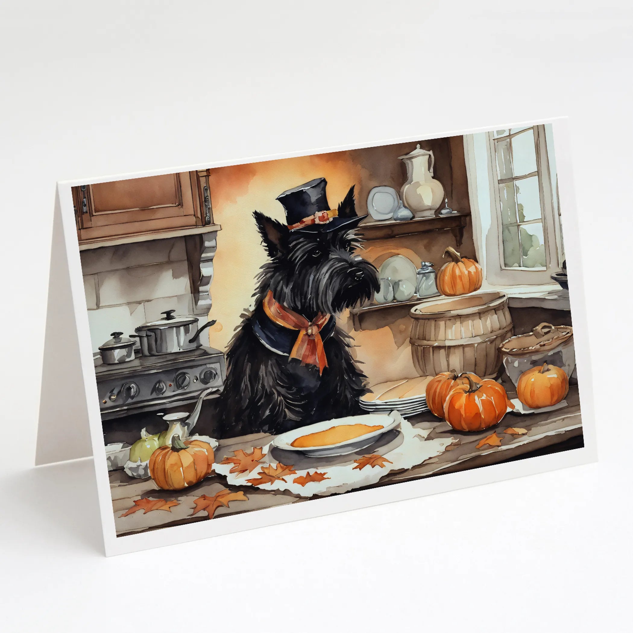 Fall Kitchen Pumpkin Pie Greeting Cards  - Size: 5X7 | Pack Of: 1 | Collection name: Fall kitchen pumpkin pie