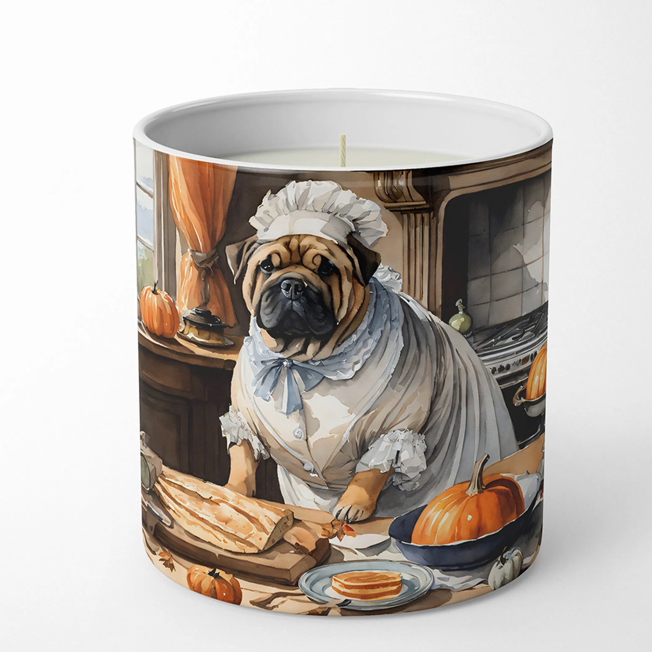 Fall Kitchen Pumpkin Pie Decorative Soy Candle - Size: 10 OZ | Pack Of: 1 | Collection name: Fall kitchen pumpkin pie