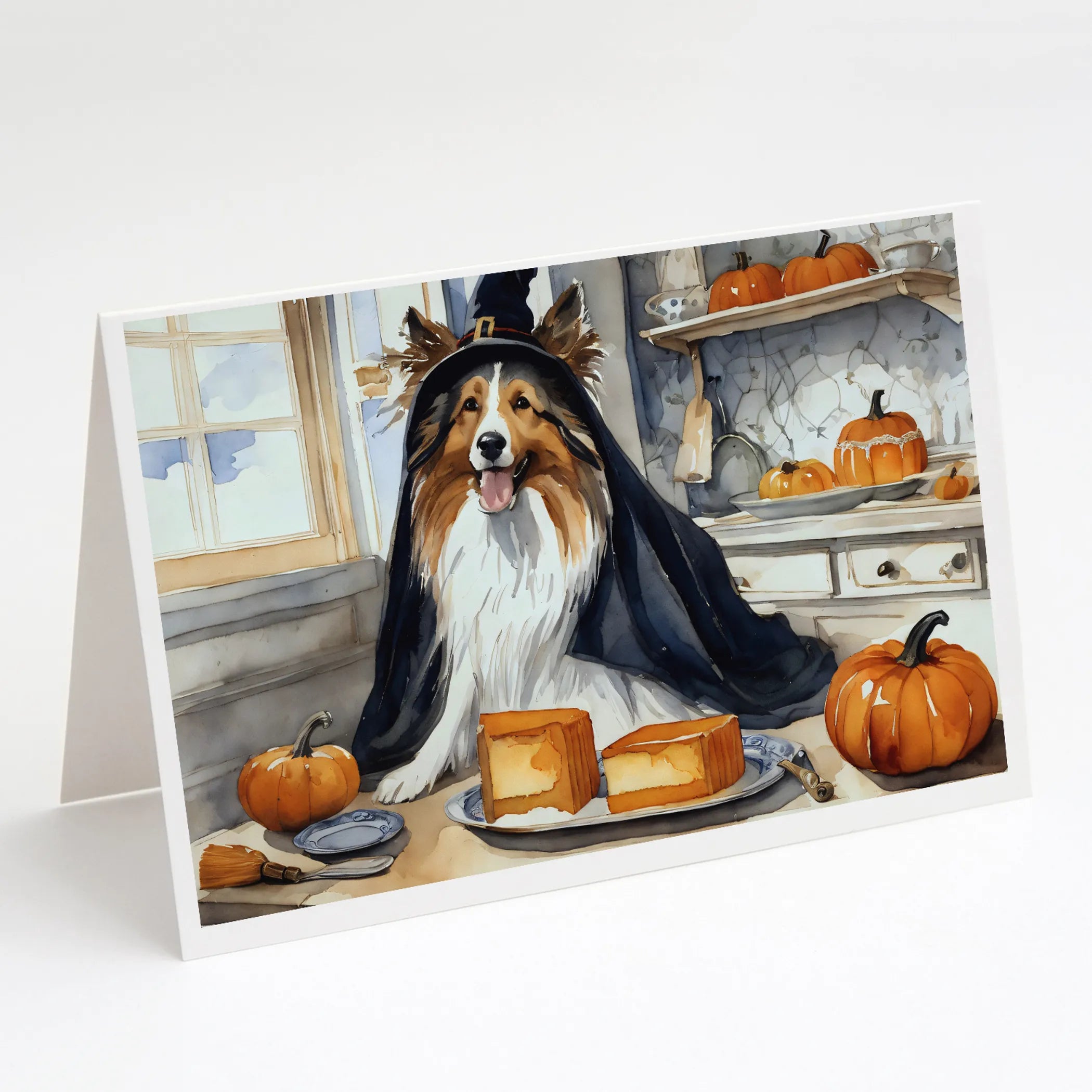 Fall Kitchen Pumpkin Pie Greeting Cards  - Size: 5X7 | Pack Of: 1 | Collection name: Fall kitchen pumpkin pie