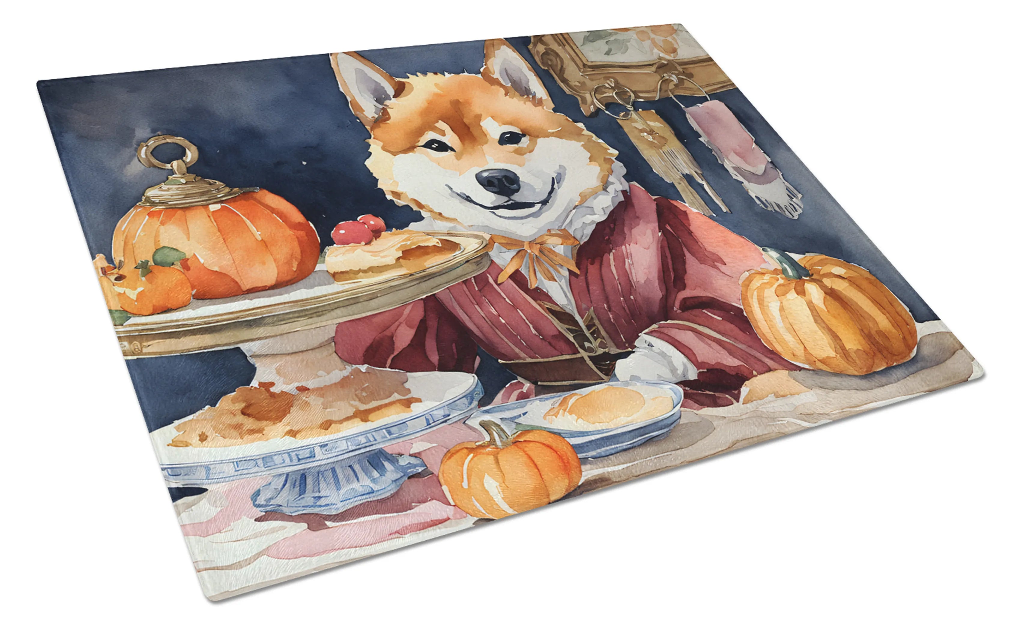 Fall Kitchen Pumpkin Pie Glass Cutting Board - Size: LARGE | Pack Of: 1 | Collection name: Fall kitchen pumpkin pie