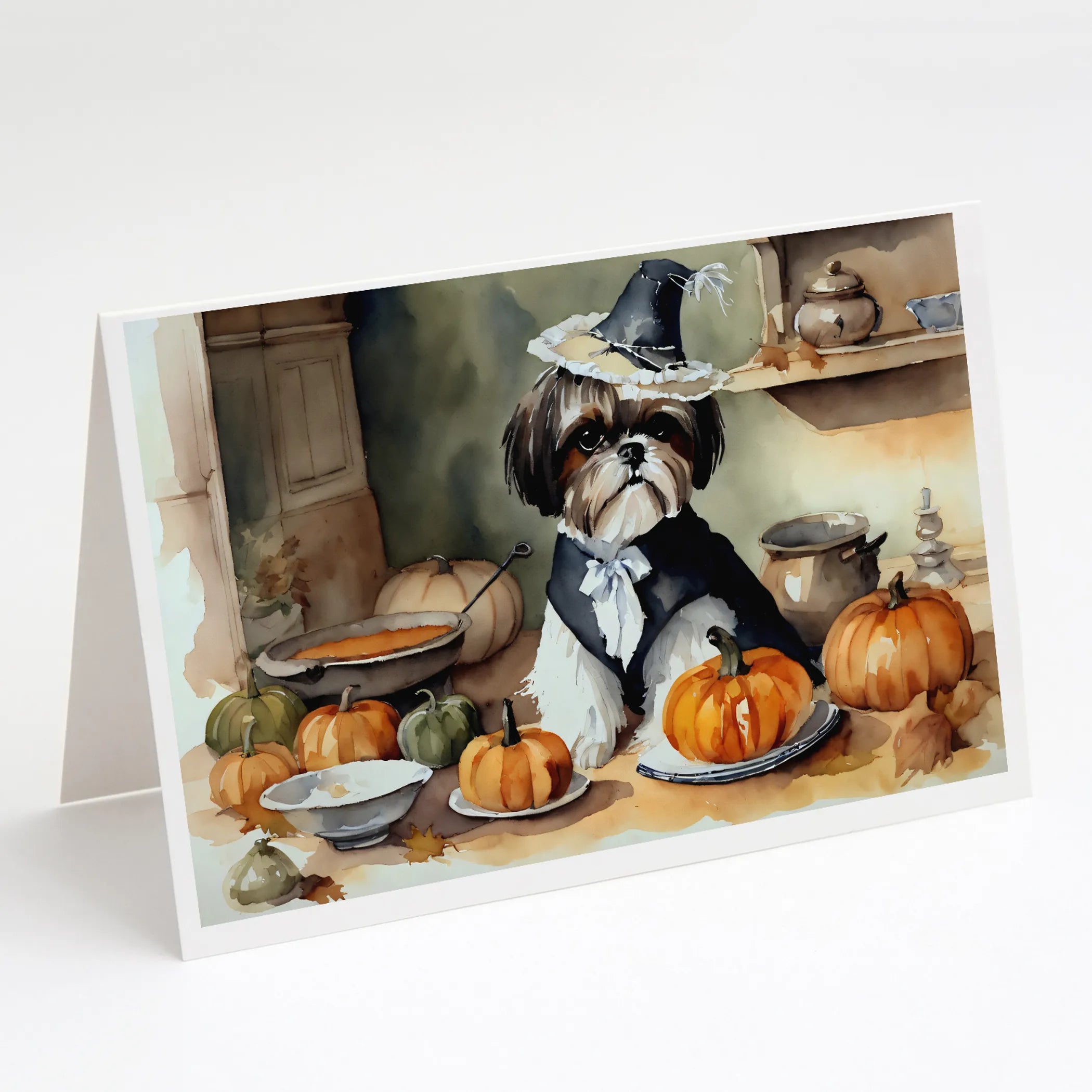 Fall Kitchen Pumpkin Pie Greeting Cards  - Size: 5X7 | Pack Of: 1 | Collection name: Fall kitchen pumpkin pie