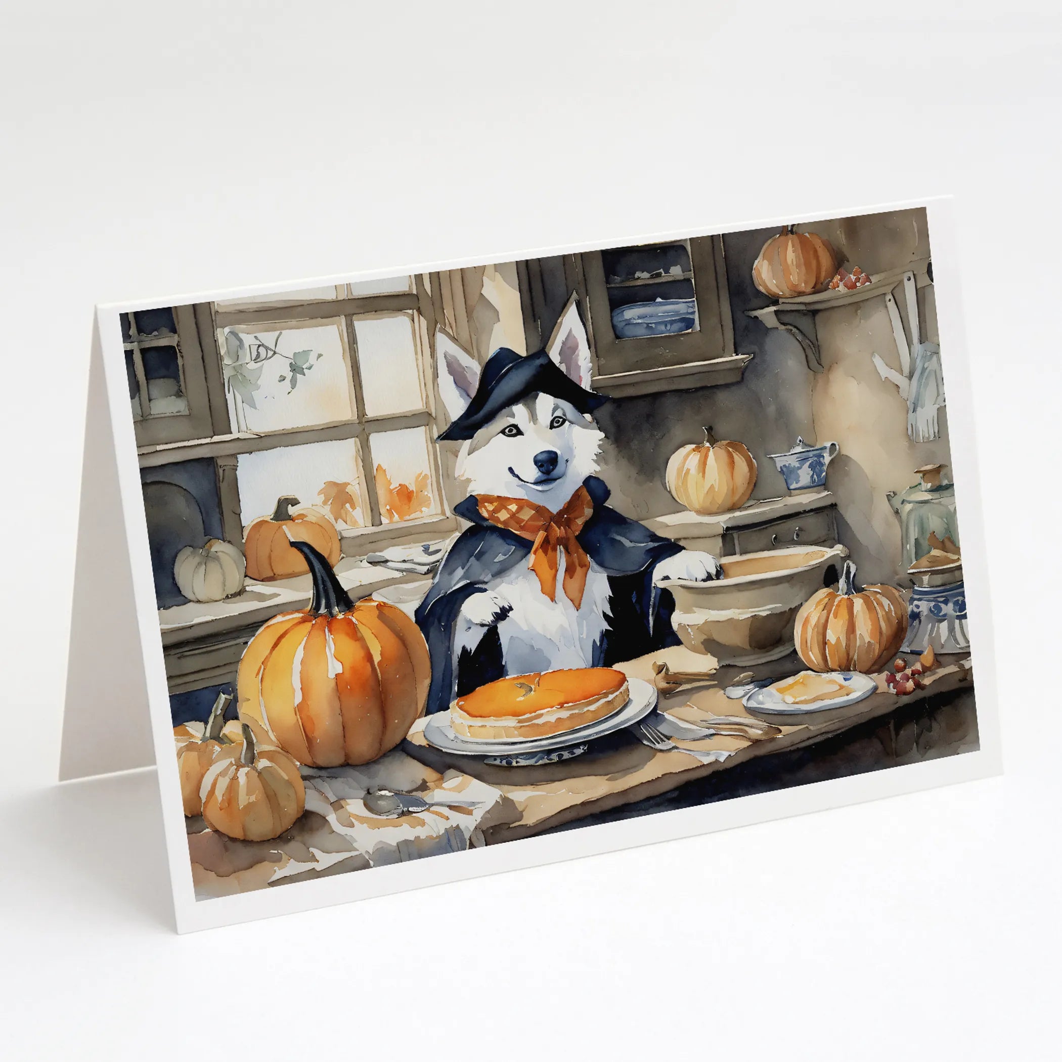 Fall Kitchen Pumpkin Pie Greeting Cards  - Size: 5X7 | Pack Of: 1 | Collection name: Fall kitchen pumpkin pie