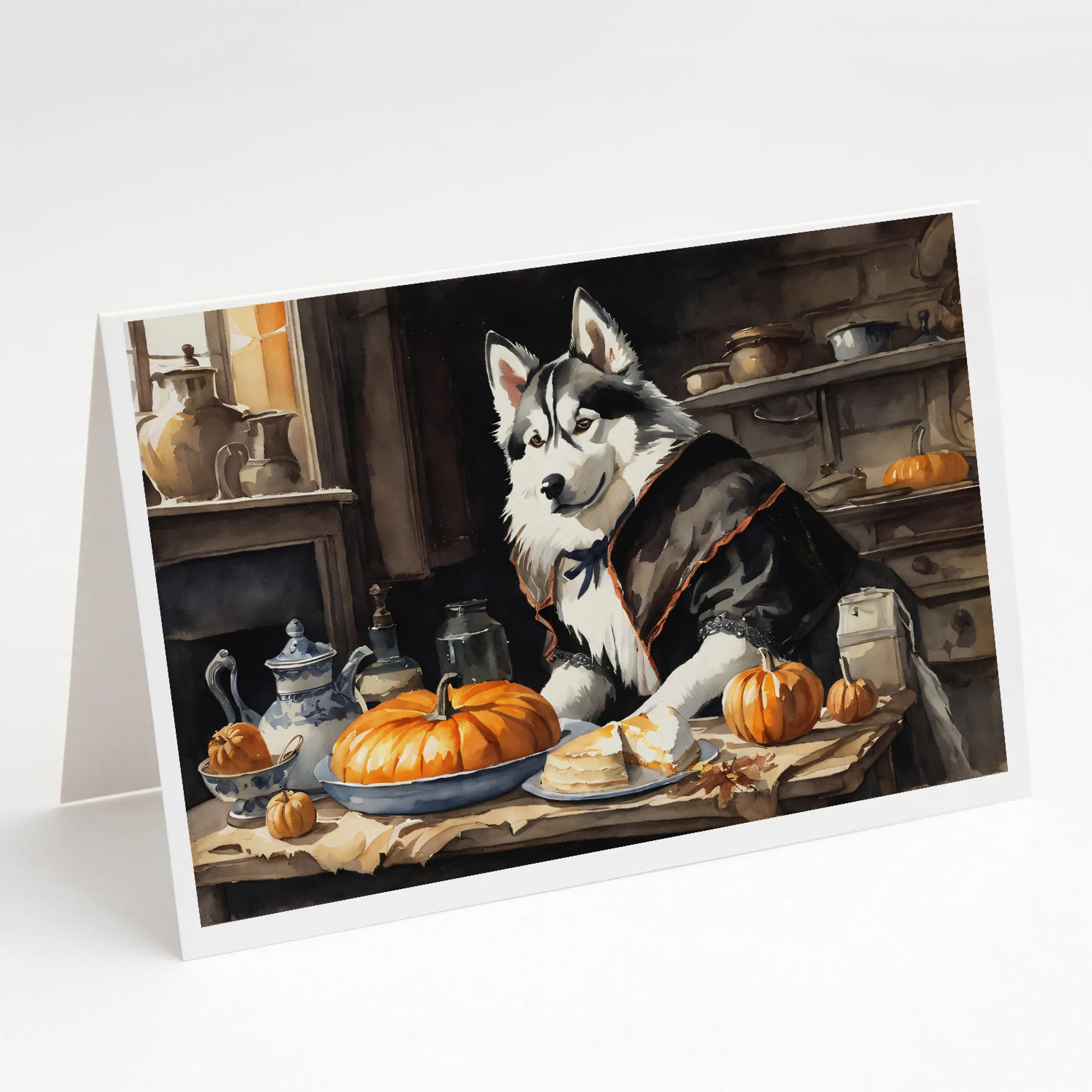 Fall Kitchen Pumpkin Pie Greeting Cards  - Size: 5X7 | Pack Of: 1 | Collection name: Fall kitchen pumpkin pie