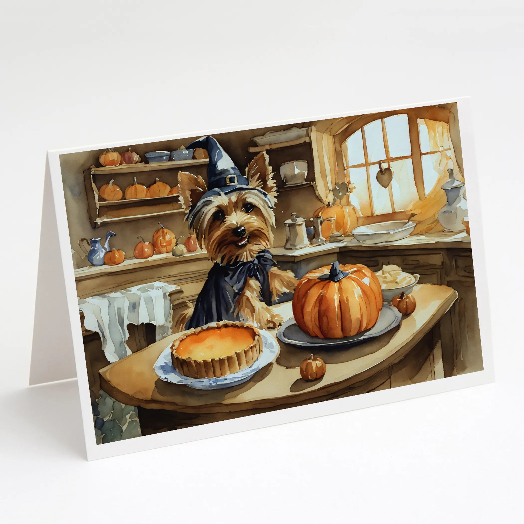 Fall Kitchen Pumpkin Pie Greeting Cards  - Size: 5X7 | Pack Of: 1 | Collection name: Fall kitchen pumpkin pie