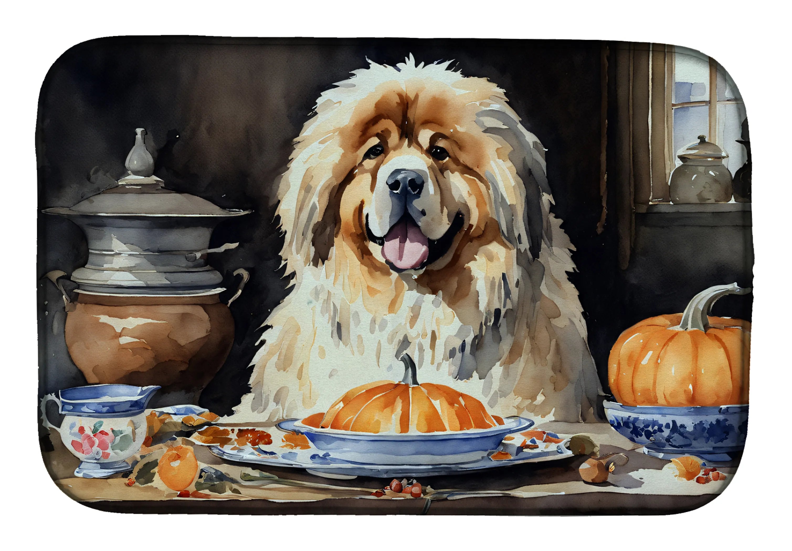 Fall Kitchen Pumpkin Pie Dish Drying Mat - Size: 14  X 21" | Pack Of: 1 | Collection name: Fall kitchen pumpkin pie