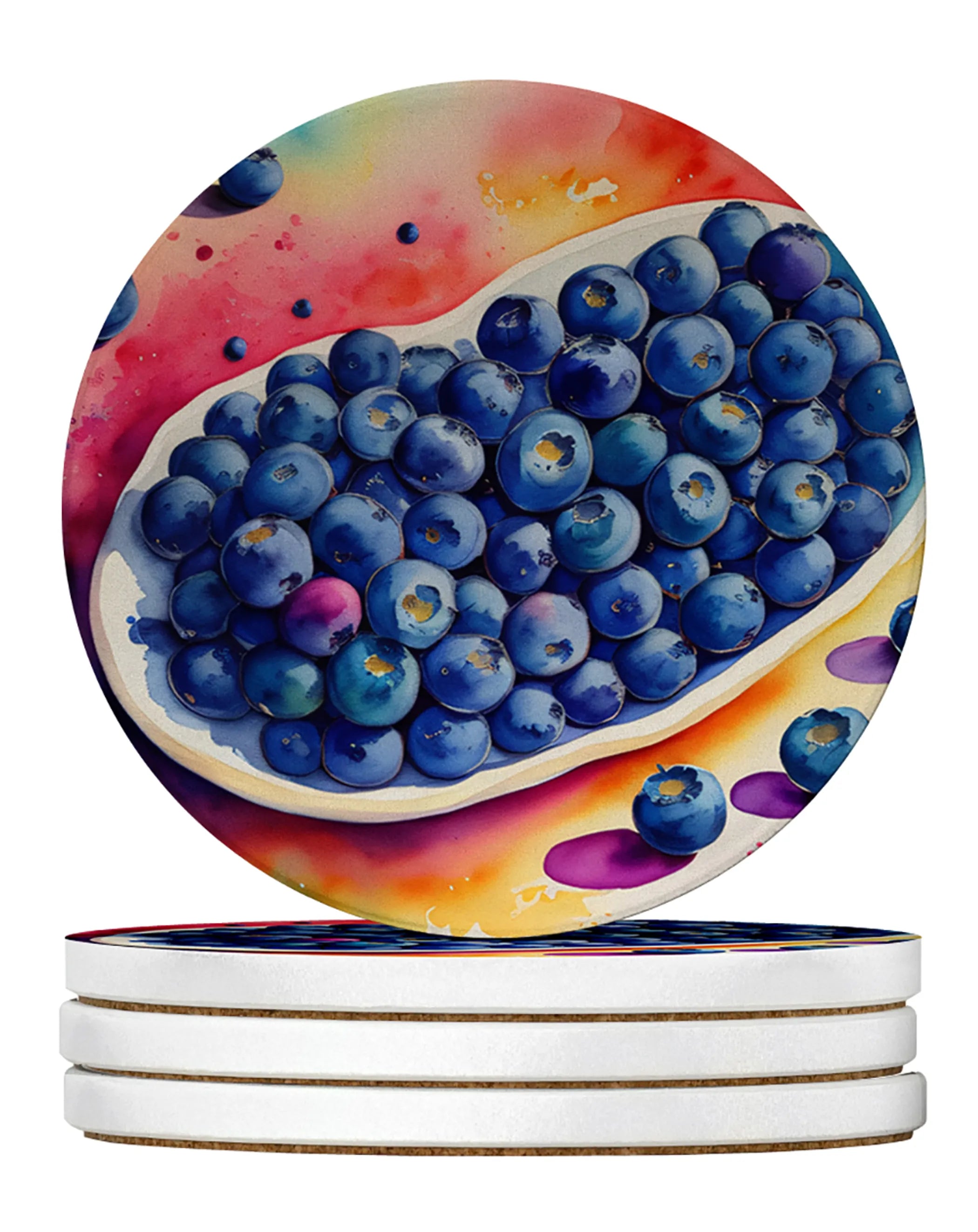 Colorful Fruit Large Sandstone Coasters Pack of 4