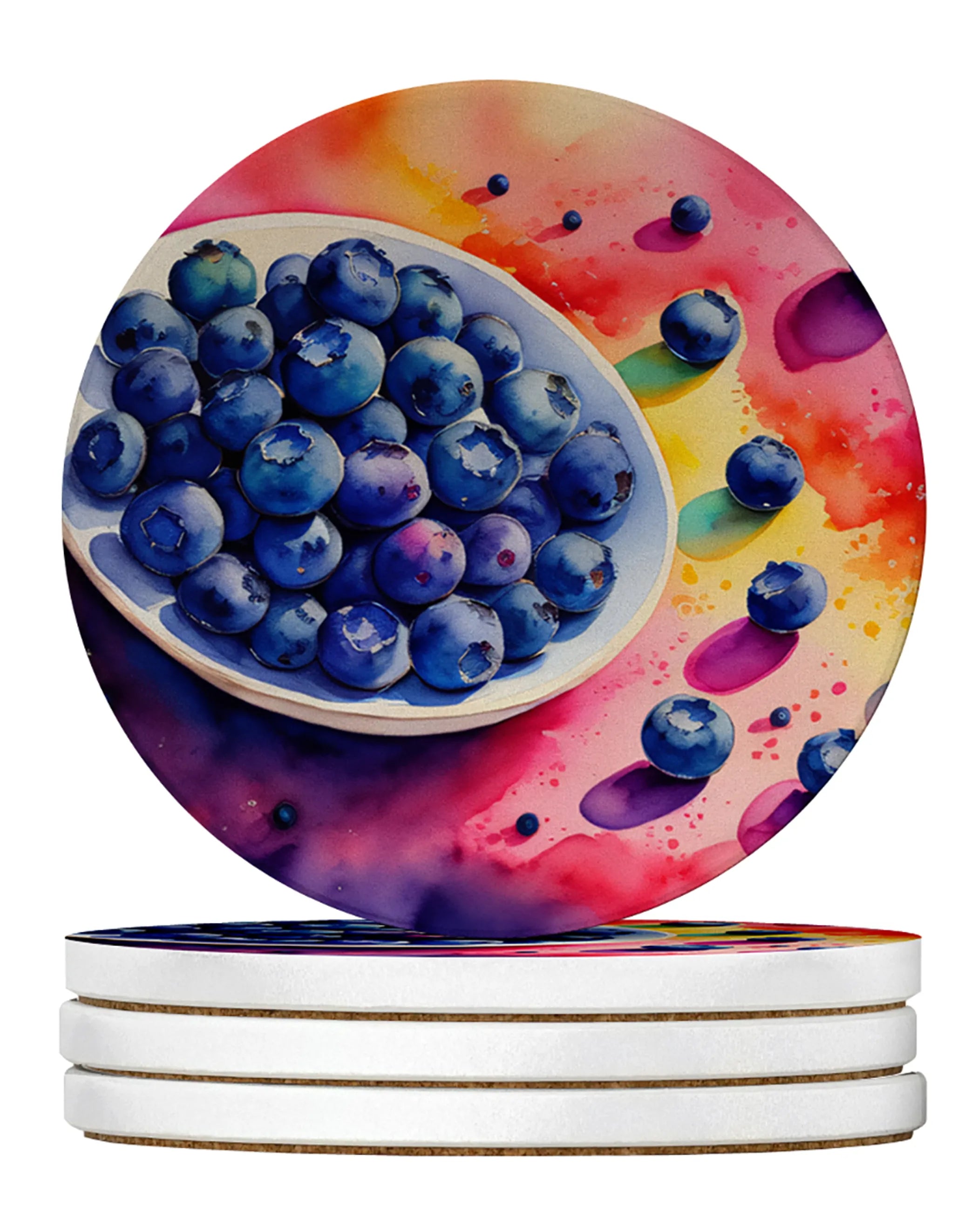 Colorful Fruit Large Sandstone Coasters Pack of 4